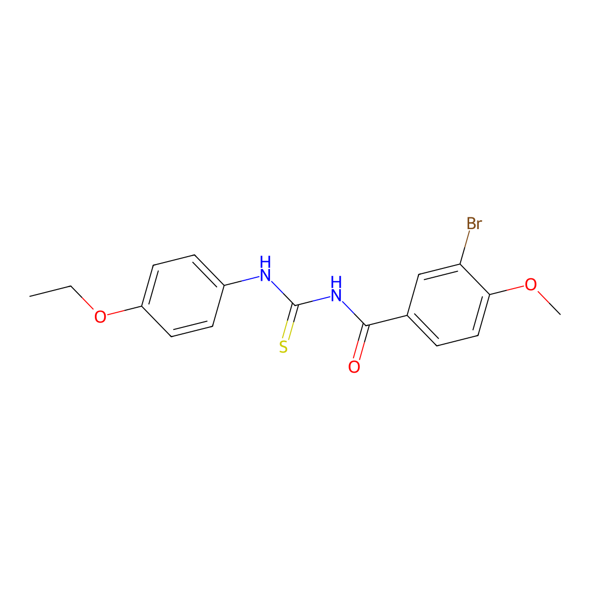 3-bromo-N-[(4-ethoxyphenyl)carbamothioyl]-4-methoxybenzamide molecular structure, CAS 335214-77-2