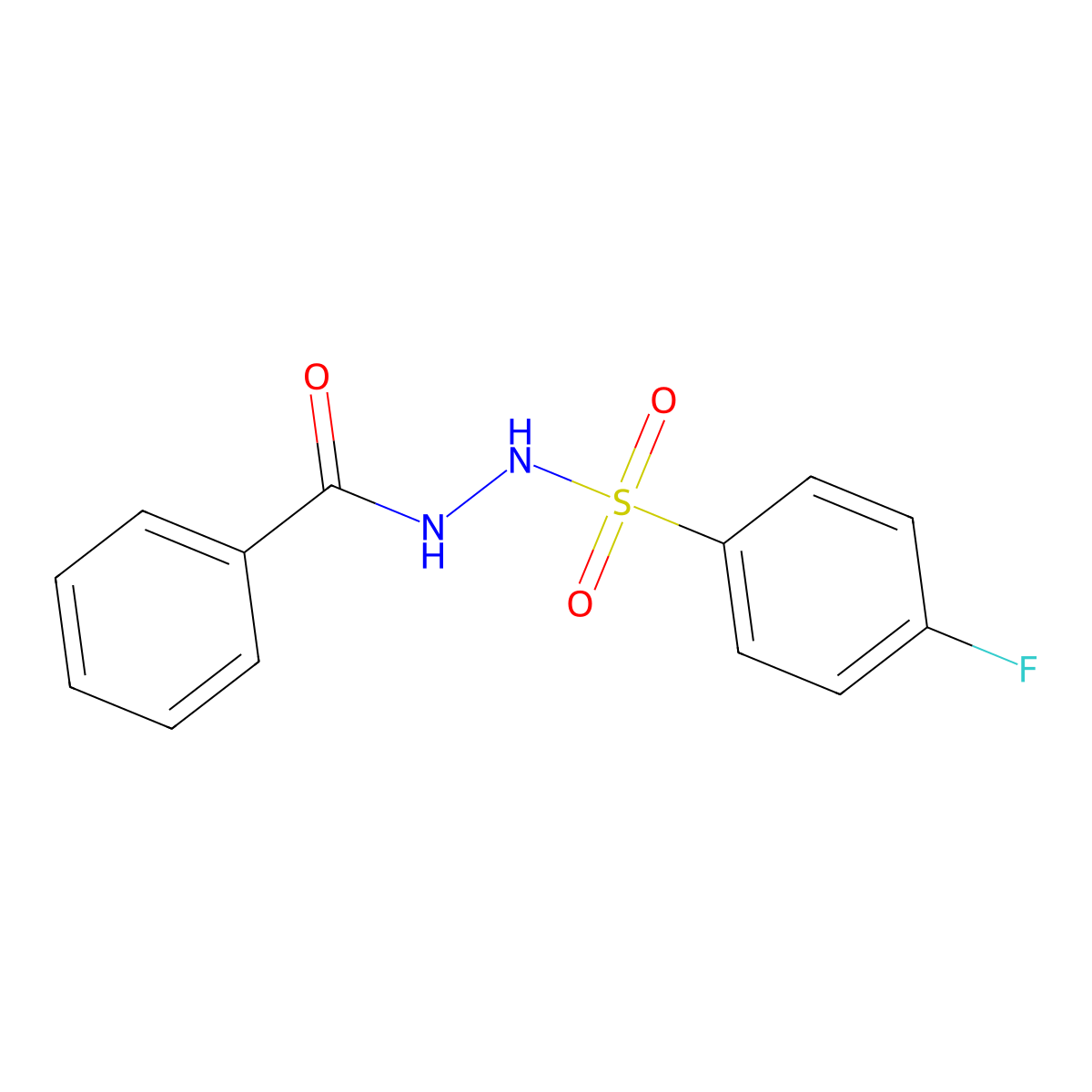 N'-Benzoyl-4-fluorobenzenesulfonohydrazide molecular structure, CAS 335215-09-3
