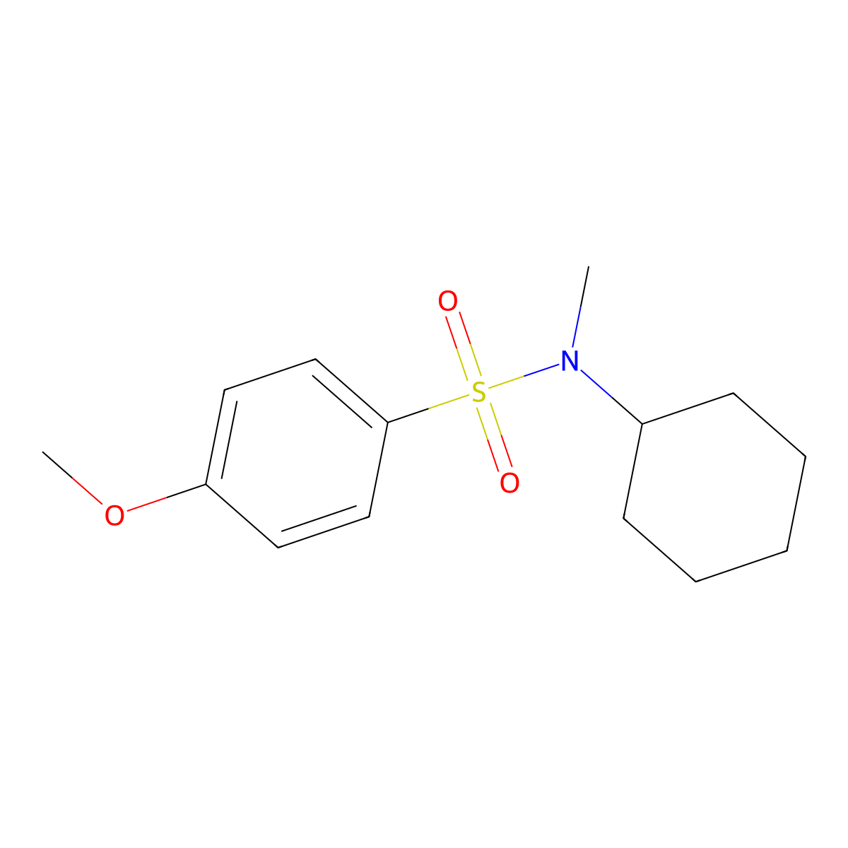 N-cyclohexyl-4-methoxy-N-methylbenzenesulfonamide molecular structure, CAS 335215-11-7