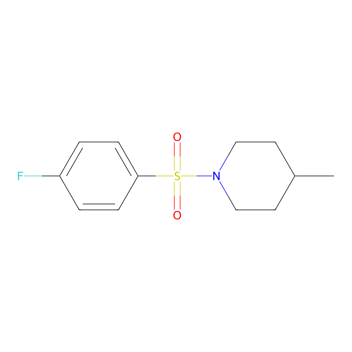 1-[(4-Fluorophenyl)sulfonyl]-4-methylpiperidine molecular structure, CAS 335215-13-9