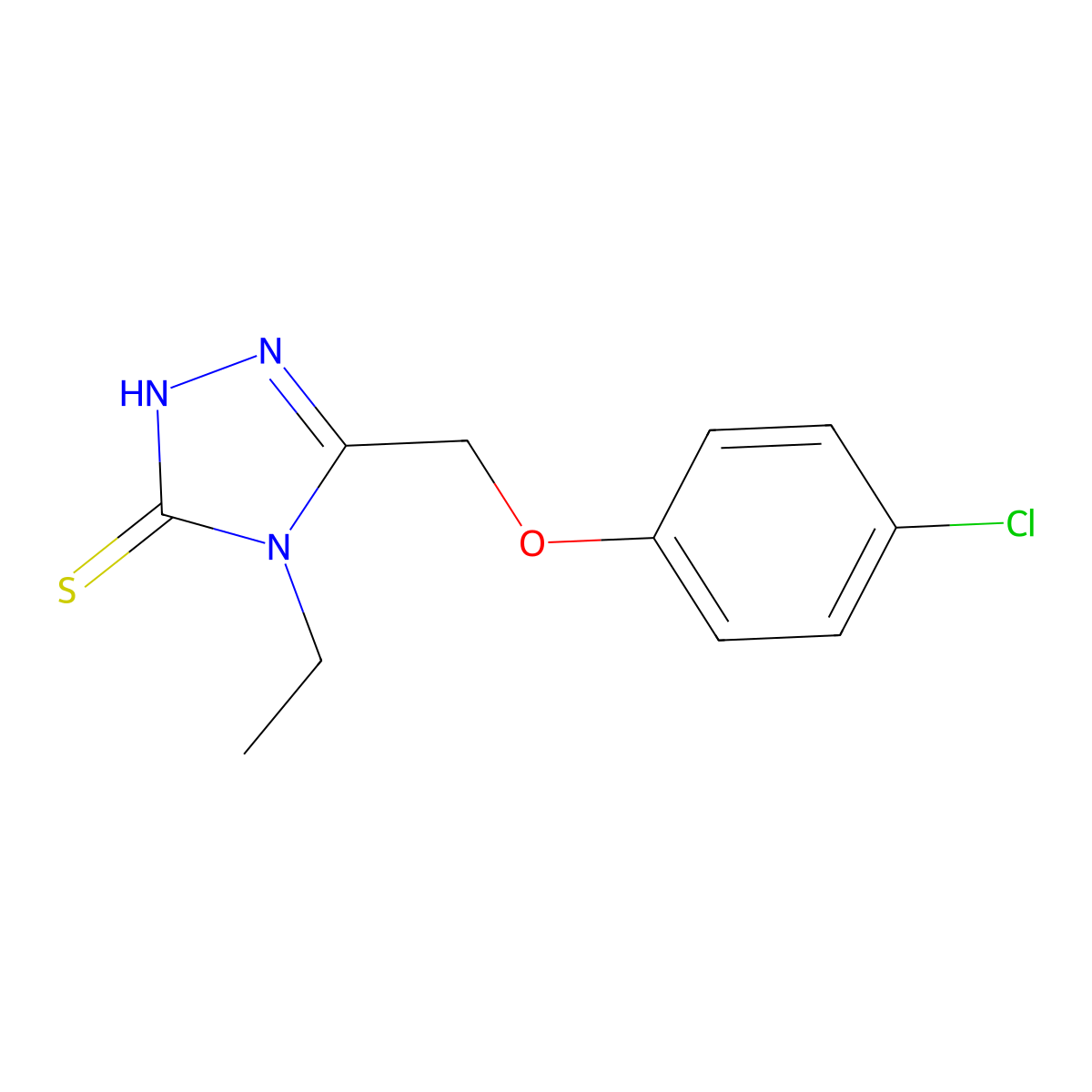 5-[(4-chlorophenoxy)methyl]-4-ethyl-4H-1,2,4-triazole-3-thiol molecular structure, CAS 335215-60-6
