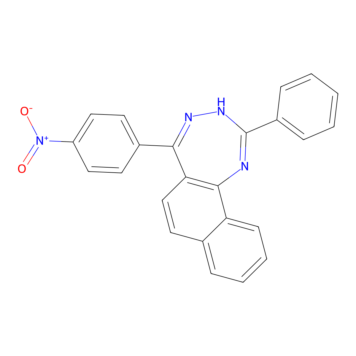 5-(4-Nitrophenyl)-2-phenyl-3H-naphtho[1,2-E][1,2,4]triazepine molecular structure, CAS 335217-13-5