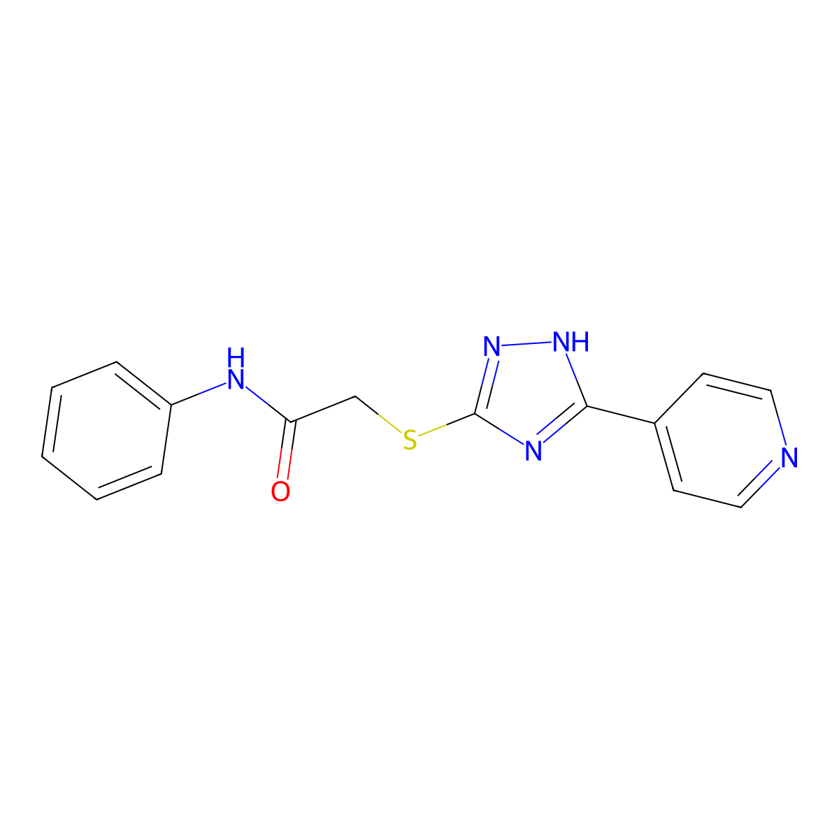 N-phenyl-2-[(5-pyridin-4-yl-1H-1,2,4-triazol-3-yl)sulfanyl]acetamide molecular structure, CAS 335218-59-2