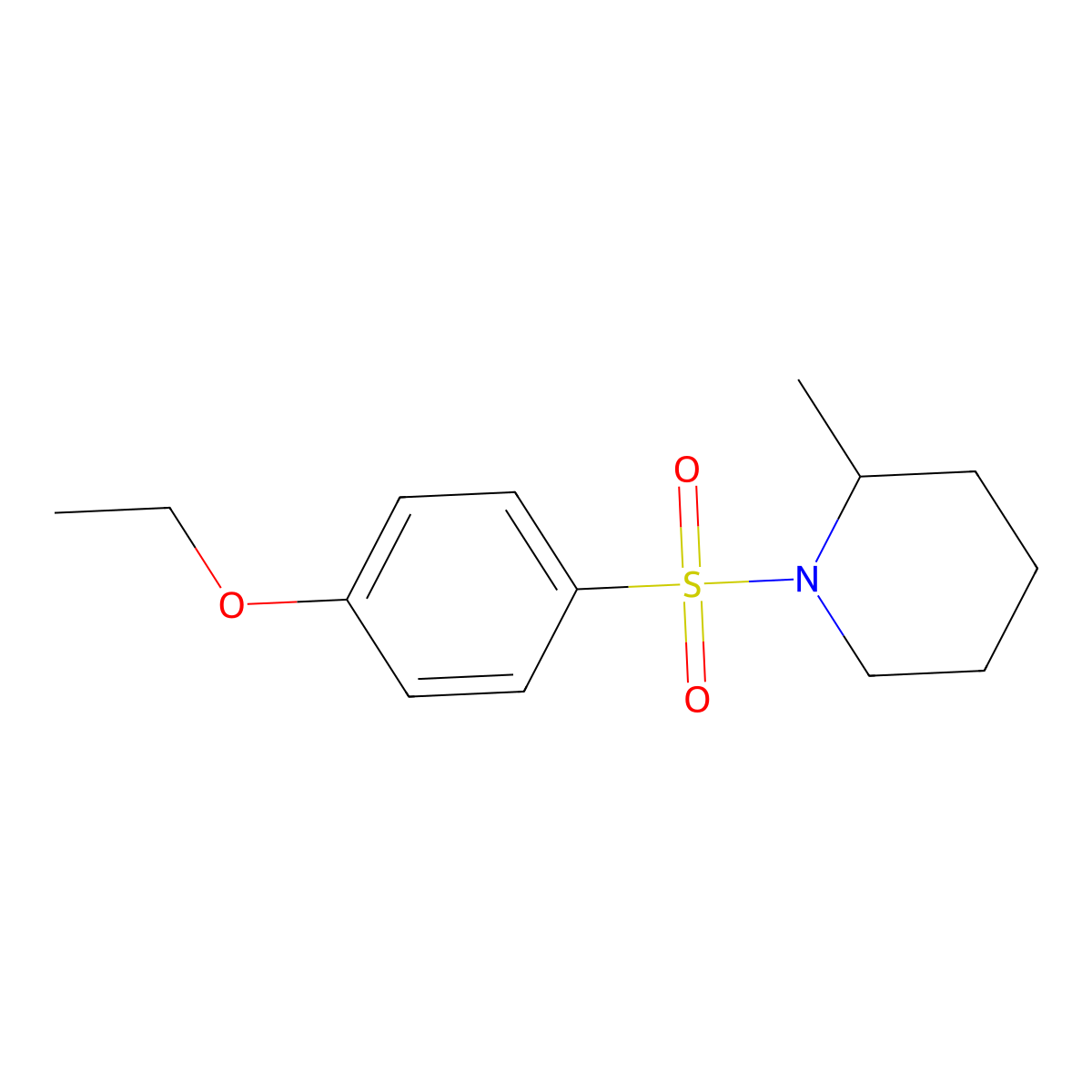 1-(4-Ethoxyphenyl)sulfonyl-2-methylpiperidine molecular structure, CAS 335219-84-6