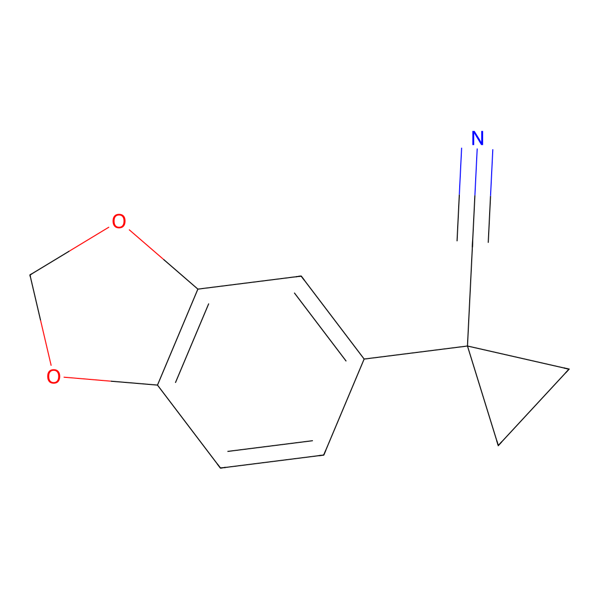 1-(Benzo[d][1,3]dioxol-5-yl)cyclopropanecarbonitrile molecular structure, CAS 33522-14-4