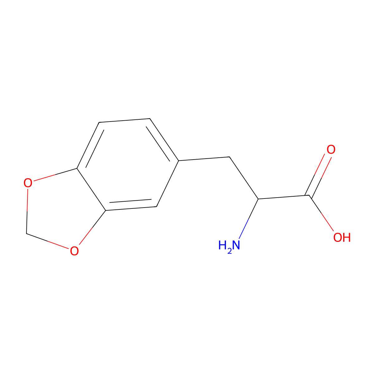 2-Amino-3-(1,3-dioxaindan-5-yl)propanoic acid molecular structure, CAS 33522-63-3