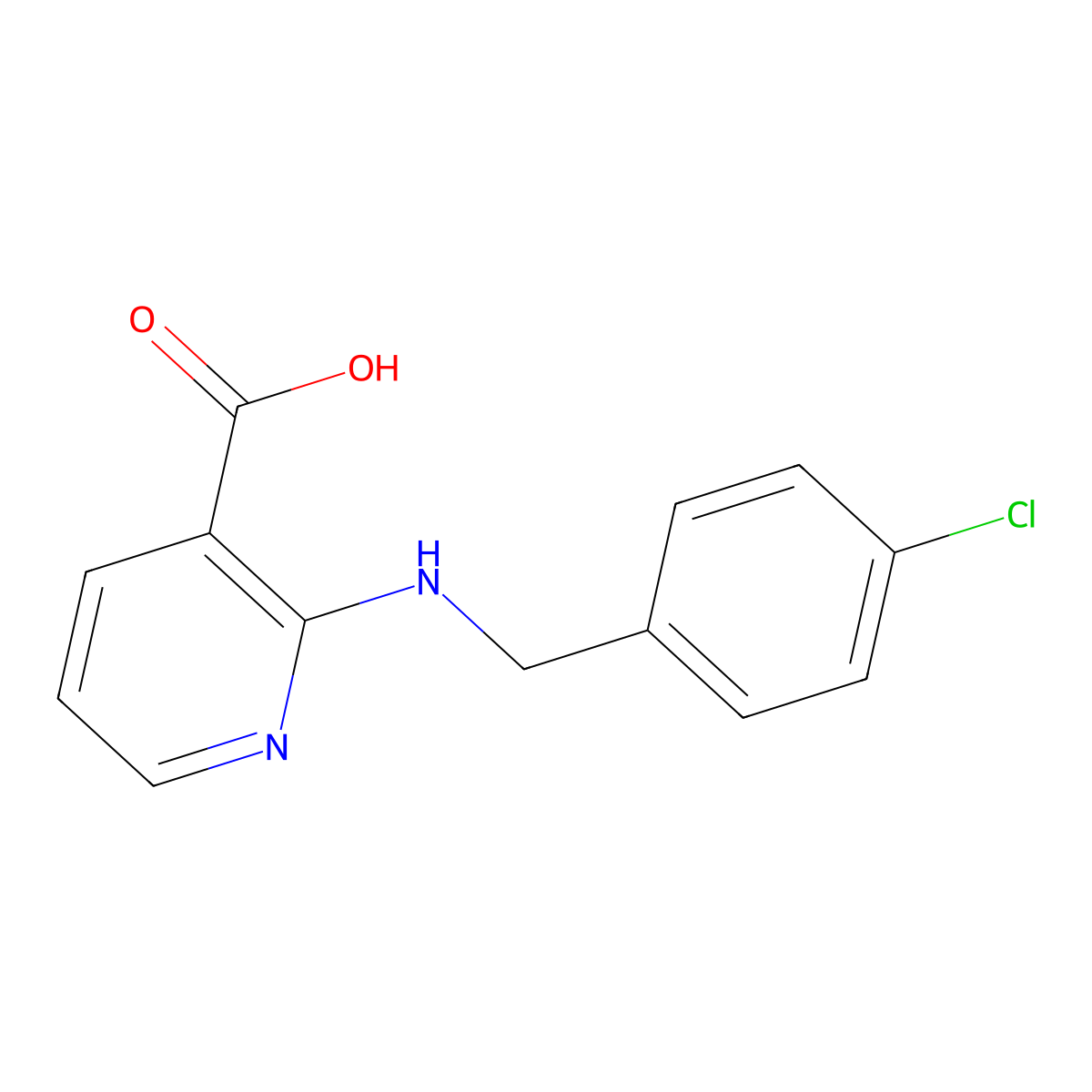 2-(((4-Chlorophenyl)methyl)amino)-3-pyridinecarboxylic acid molecular structure, CAS 33522-81-5