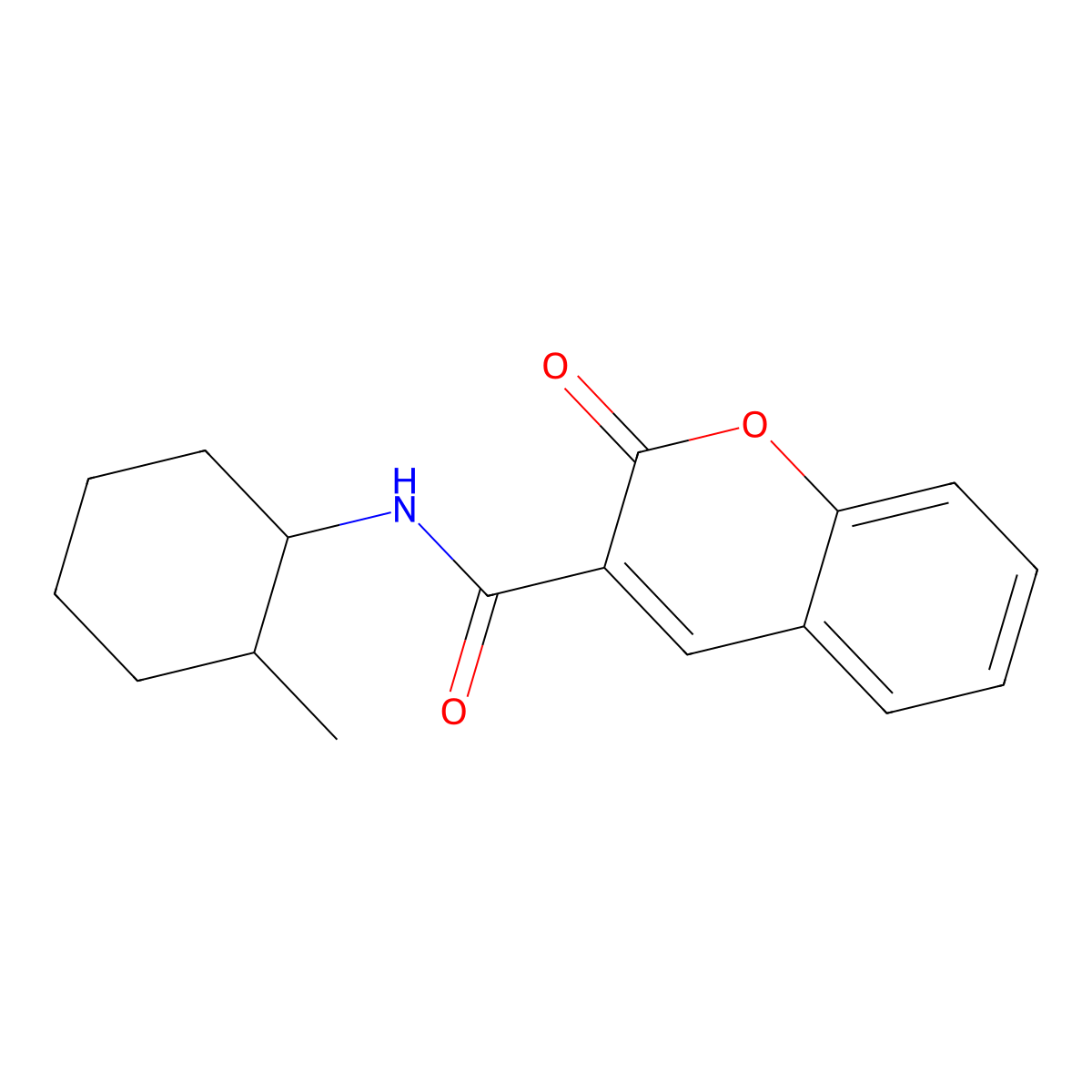 N-(2-methylcyclohexyl)-2-oxochromene-3-carboxamide molecular structure, CAS 335220-37-6