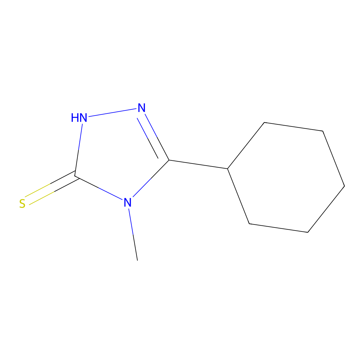5-cyclohexyl-4-methyl-4H-1,2,4-triazole-3-thiol molecular structure, CAS 335220-81-0
