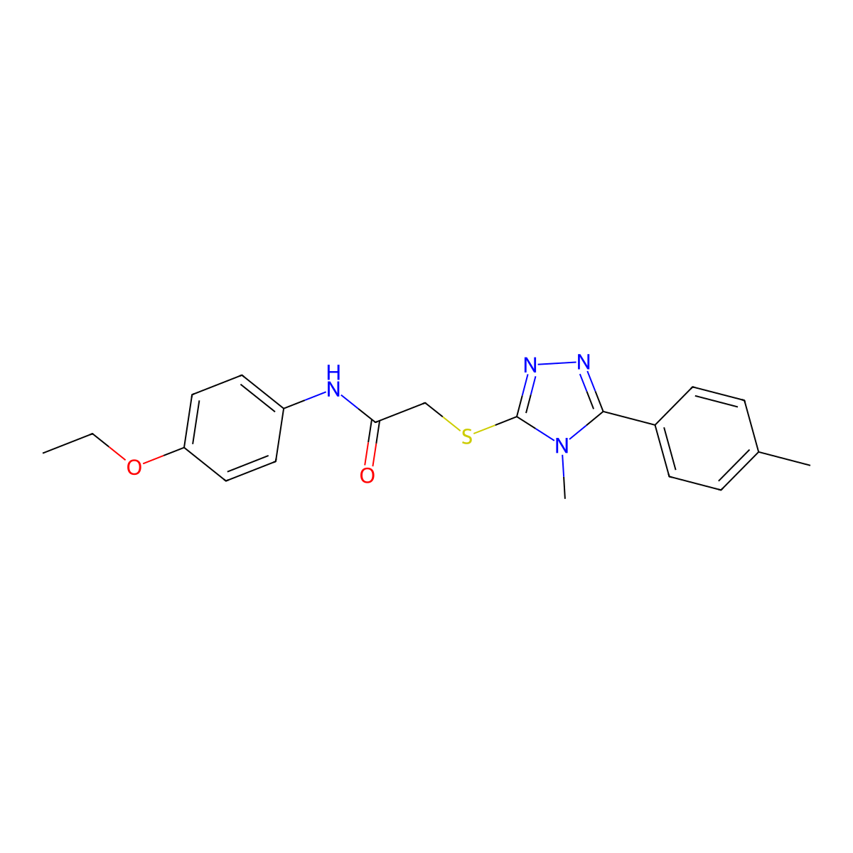 N-(4-ethoxyphenyl)-2-[[4-methyl-5-(4-methylphenyl)-1,2,4-triazol-3-yl]sulfanyl]acetamide molecular structure, CAS 335222-61-2