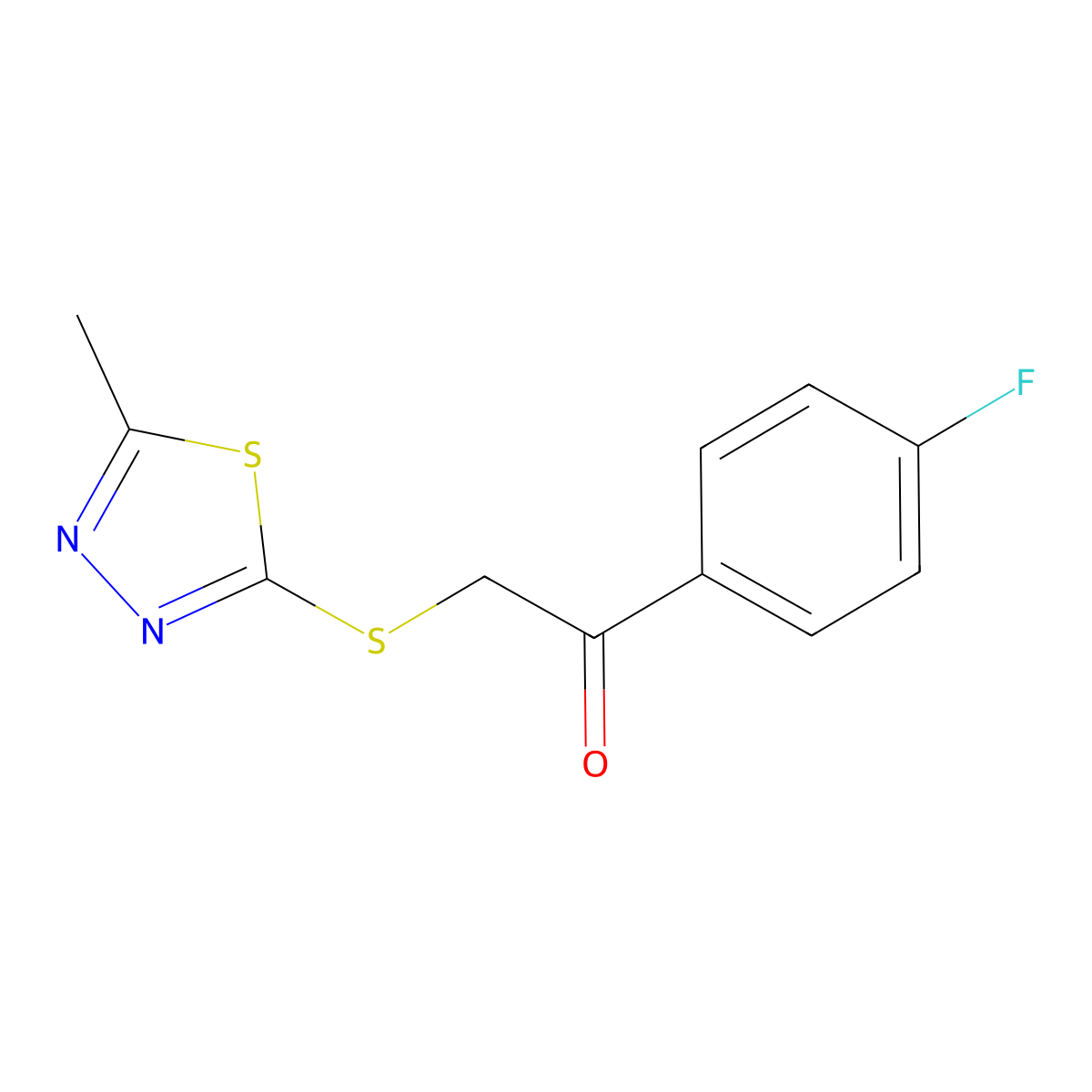1-(4-Fluorophenyl)-2-[(5-methyl-1,3,4-thiadiazol-2-yl)sulfanyl]ethanone molecular structure, CAS 335222-65-6