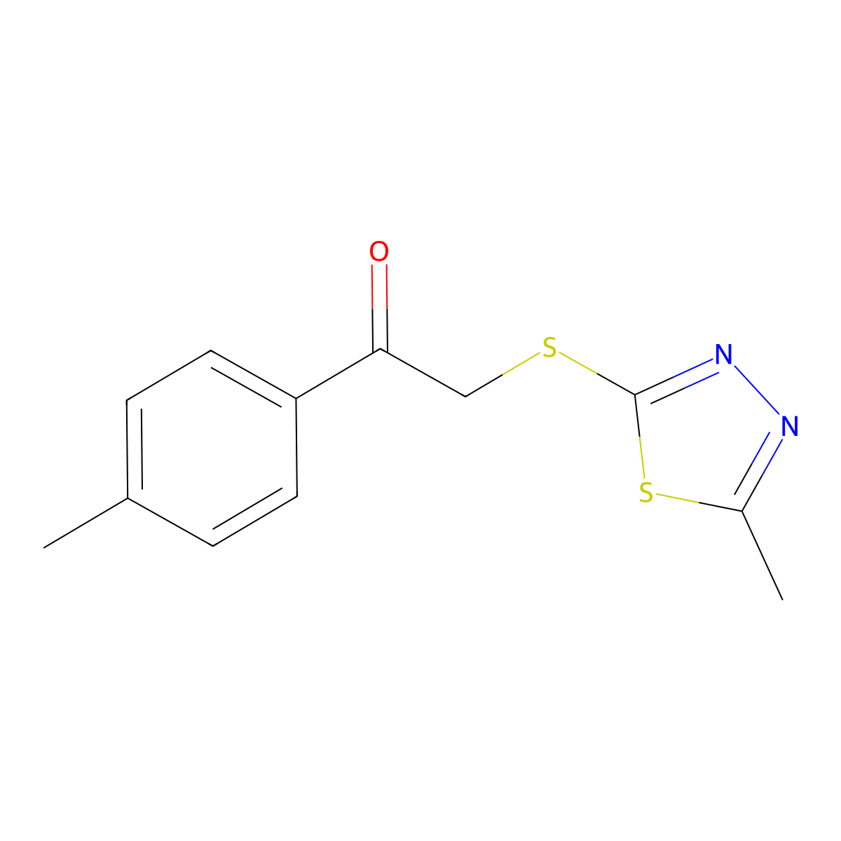 1-(4-Methylphenyl)-2-[(5-methyl-1,3,4-thiadiazol-2-yl)sulfanyl]ethanone molecular structure, CAS 335222-66-7