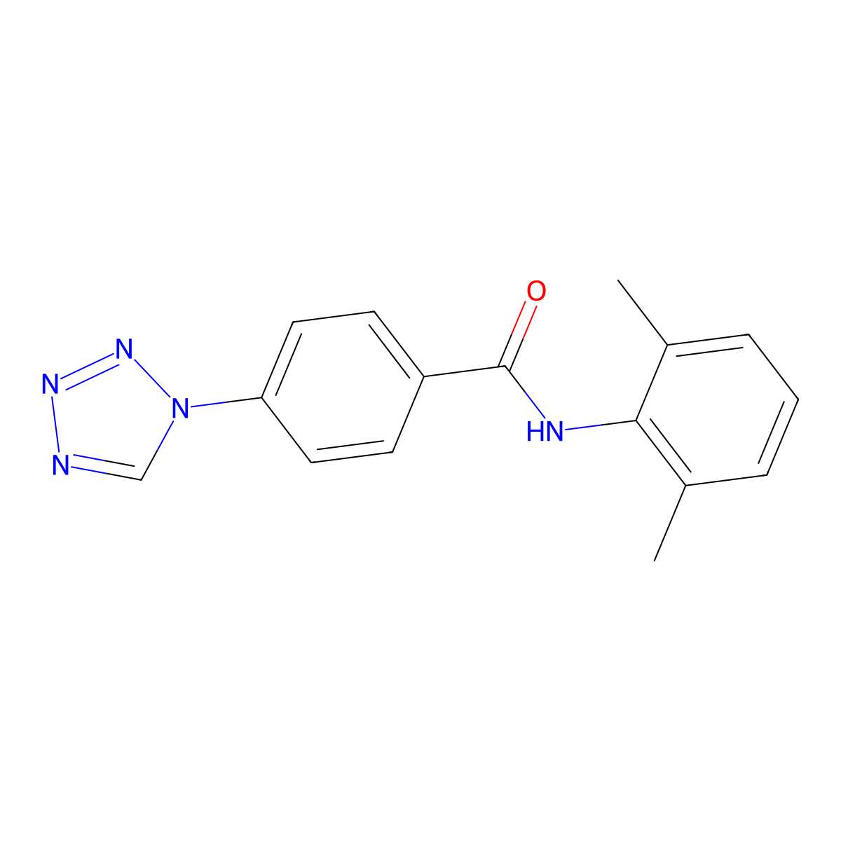 N-(2,6-dimethylphenyl)-4-(tetrazol-1-yl)benzamide molecular structure, CAS 335222-77-0