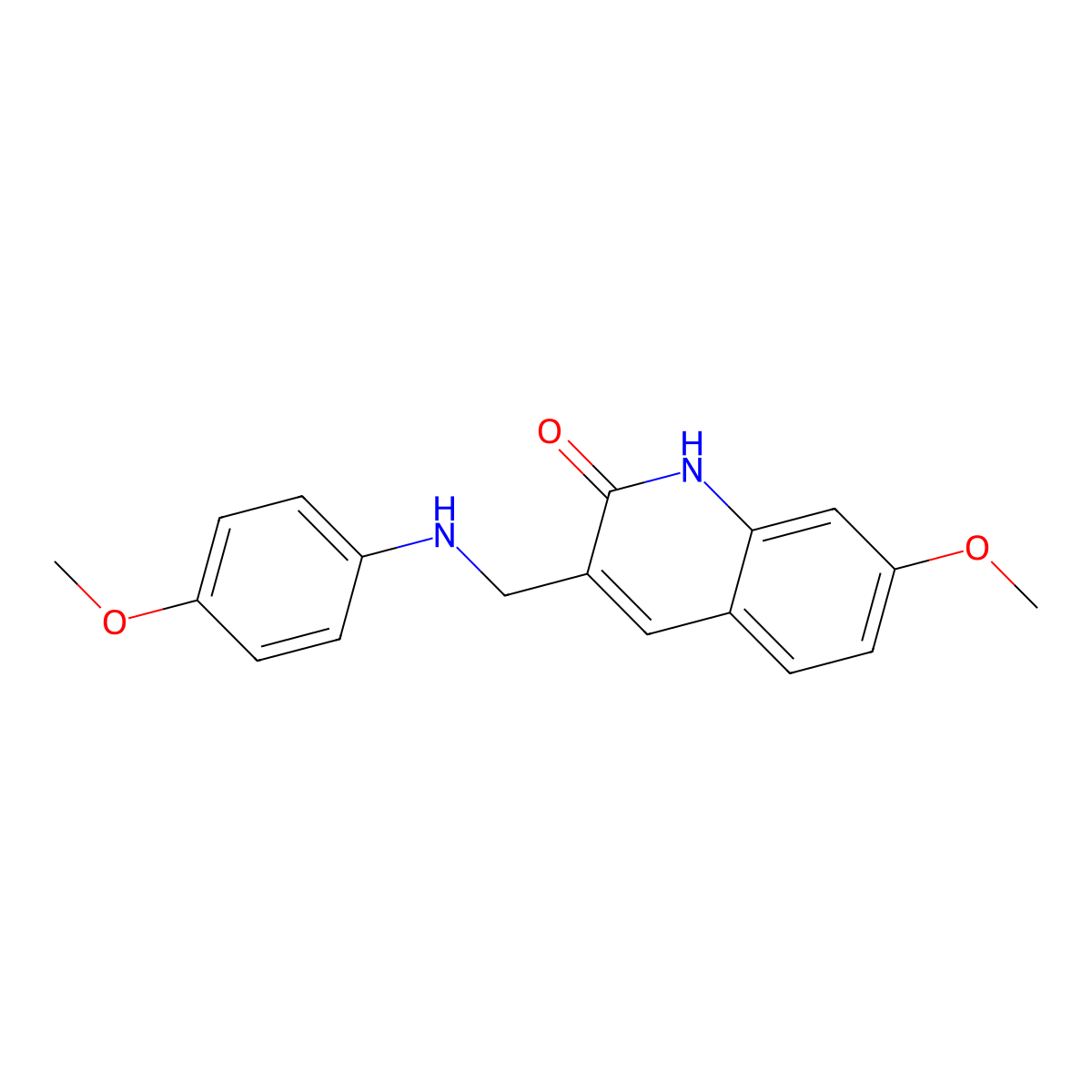 7-methoxy-3-{[(4-methoxyphenyl)amino]methyl}quinolin-2(1H)-one molecular structure, CAS 335222-91-8