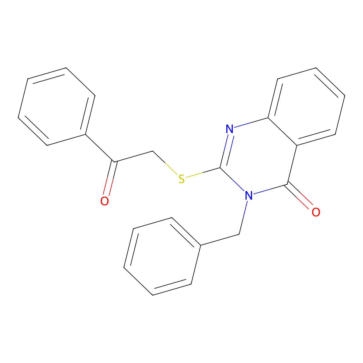 3-Benzyl-2-phenacylsulfanylquinazolin-4-one molecular structure, CAS 335222-92-9