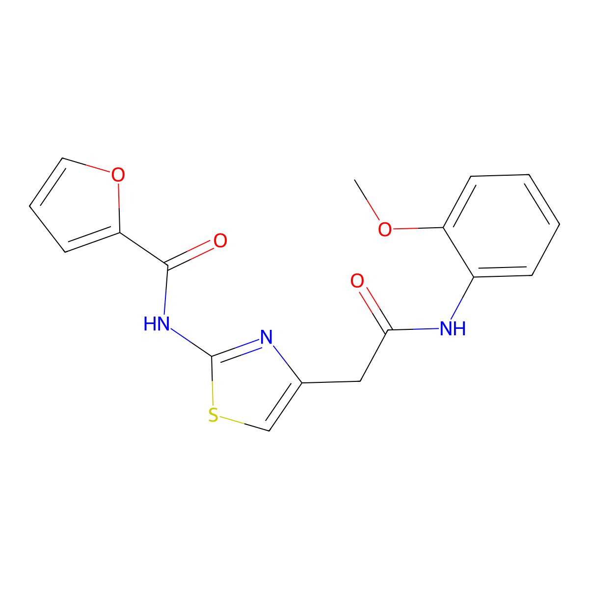 N-(4-{[(2-methoxyphenyl)carbamoyl]methyl}-1,3-thiazol-2-yl)furan-2-carboxamide molecular structure, CAS 335222-96-3
