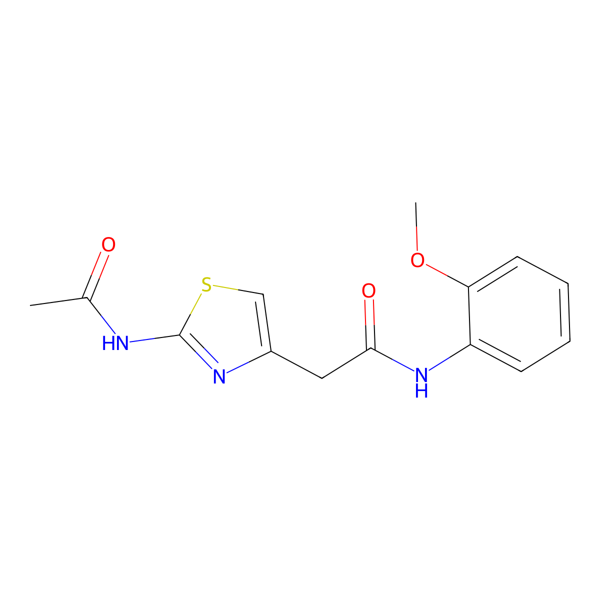 2-(2-acetamido-1,3-thiazol-4-yl)-N-(2-methoxyphenyl)acetamide molecular structure, CAS 335222-99-6