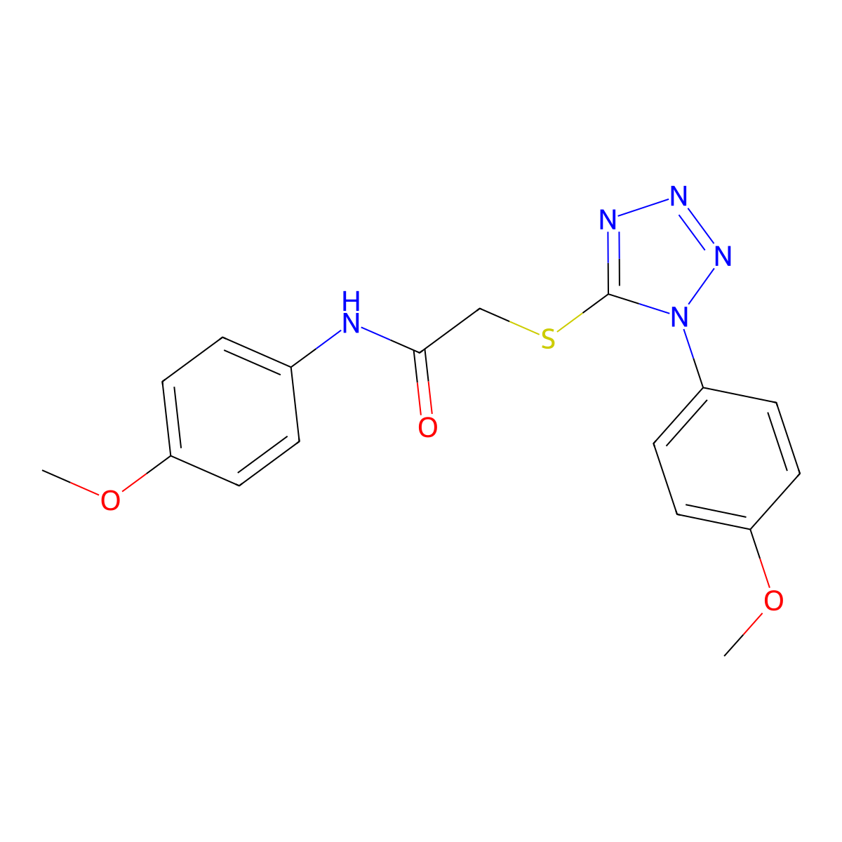 N-(4-methoxyphenyl)-2-[1-(4-methoxyphenyl)tetrazol-5-yl]sulfanylacetamide molecular structure, CAS 335223-12-6