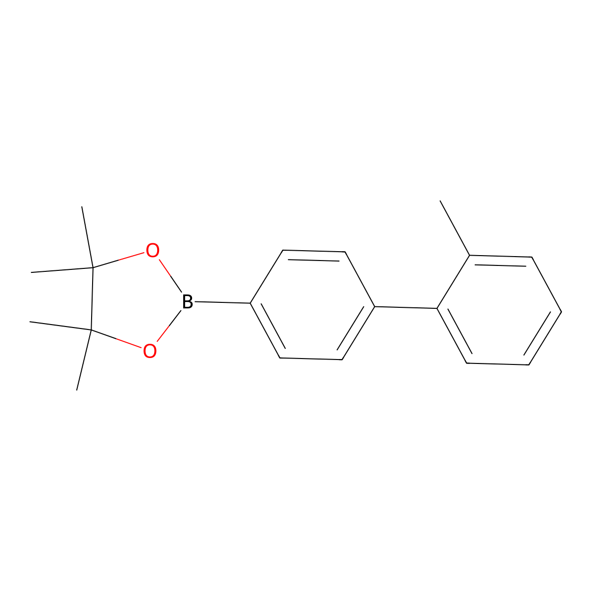 4,4,5,5-Tetramethyl-2-(2'-methyl-[1,1'-biphenyl]-4-yl)-1,3,2-dioxaborolane molecular structure, CAS 335233-26-6