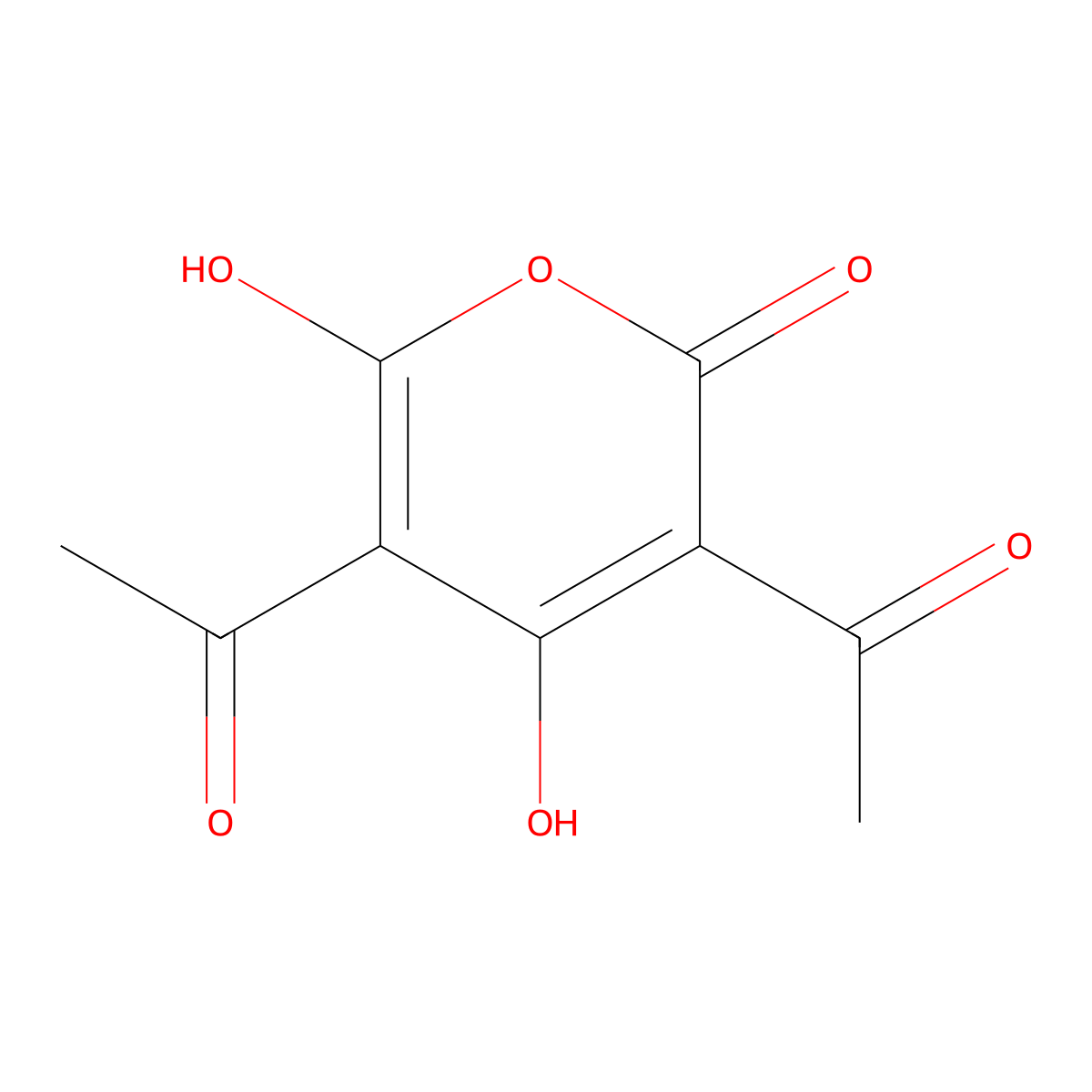 3,5-Diacetyl-2,6-dihydroxy-4h-pyran-4-one molecular structure, CAS 33524-89-9