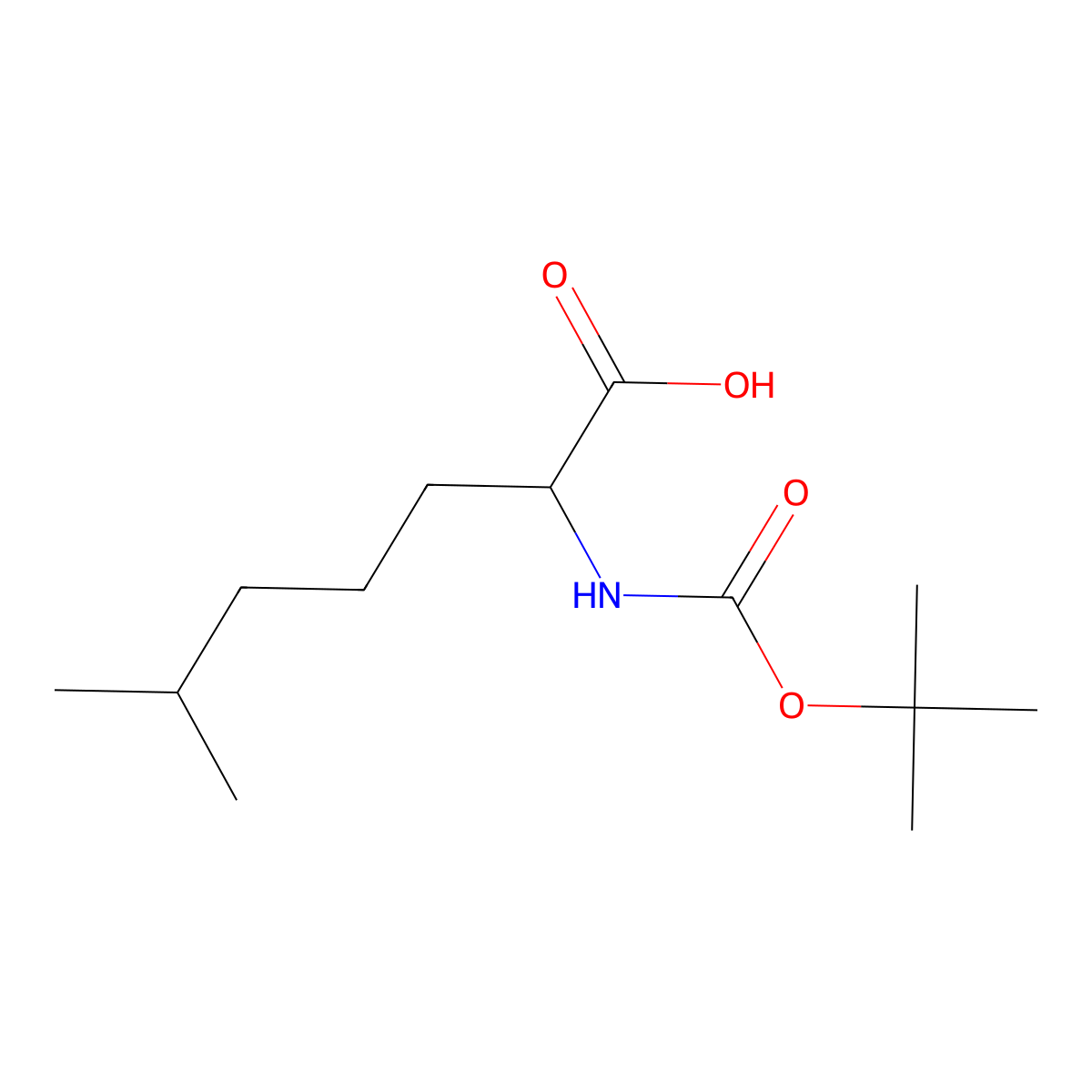 2-(((Tert-butoxy)carbonyl)amino)-6-methylheptanoic acid molecular structure, CAS 335247-33-1