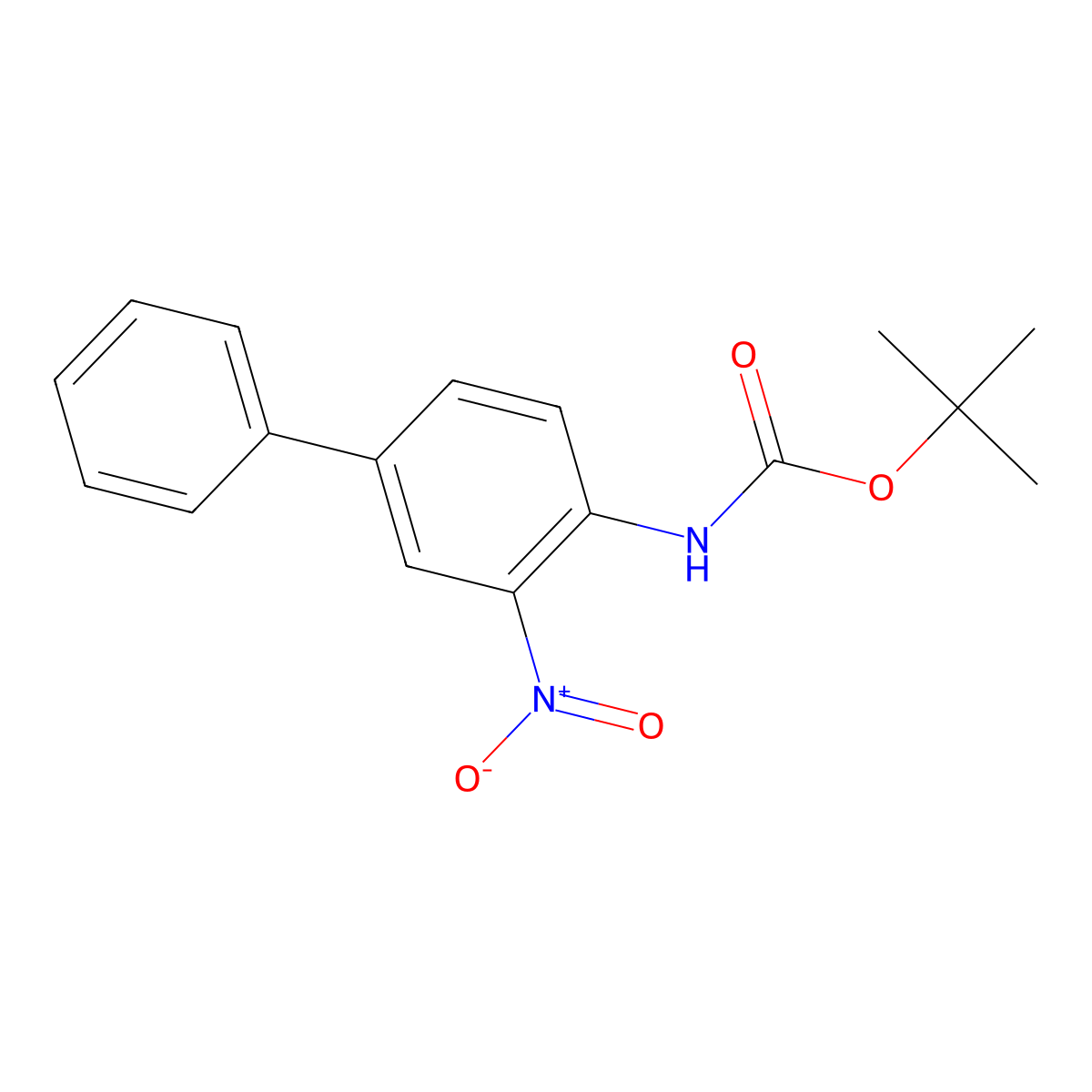 N-(3-Nitro[1,1'-biphenyl]-4-yl)carbamic Acid tert-Butyl Ester molecular structure, CAS 335254-77-8