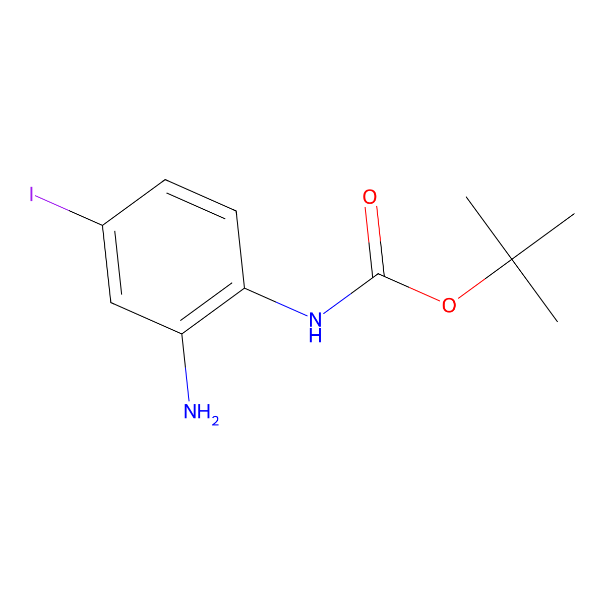(2-Amino-4-iodo-phenyl)-carbamic acid tert-butyl ester molecular structure, CAS 335255-25-9