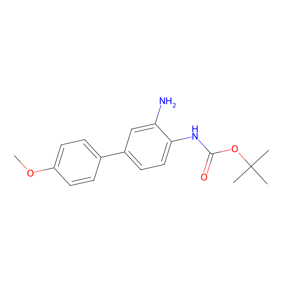 Carbamic acid,(3-amino-4'-methoxy[1,1'-biphenyl]-4-yl)-,1,1-dimethylethyl ester molecular structure, CAS 335255-29-3