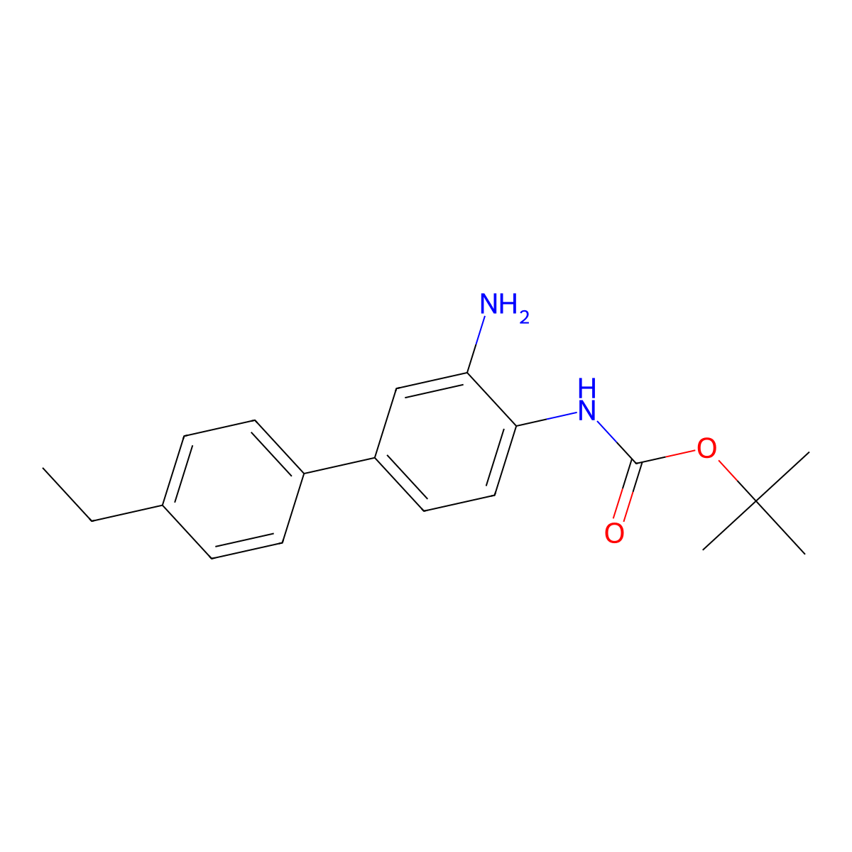 Carbamic acid,(3-amino-4'-ethyl[1,1'-biphenyl]-4-yl)-,1,1-dimethylethyl ester molecular structure, CAS 335255-32-8