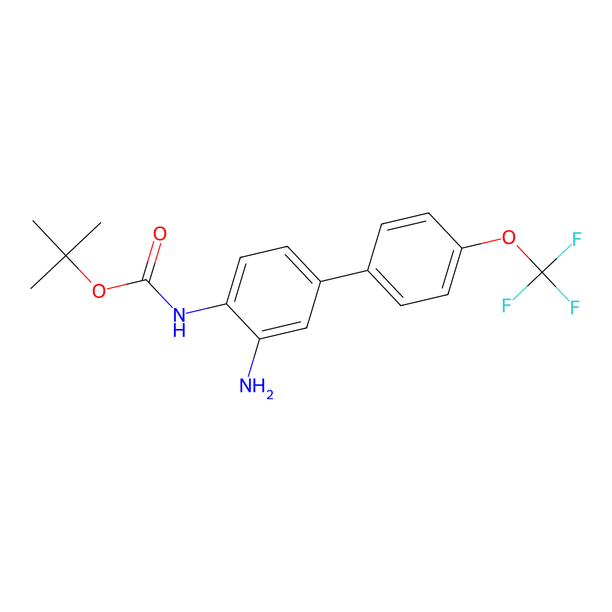 Carbamic acid,[3-amino-4'-(trifluoromethoxy)[1,1'-biphenyl]-4-yl]-,1,1-dimethylethyl ester molecular structure, CAS 335255-52-2