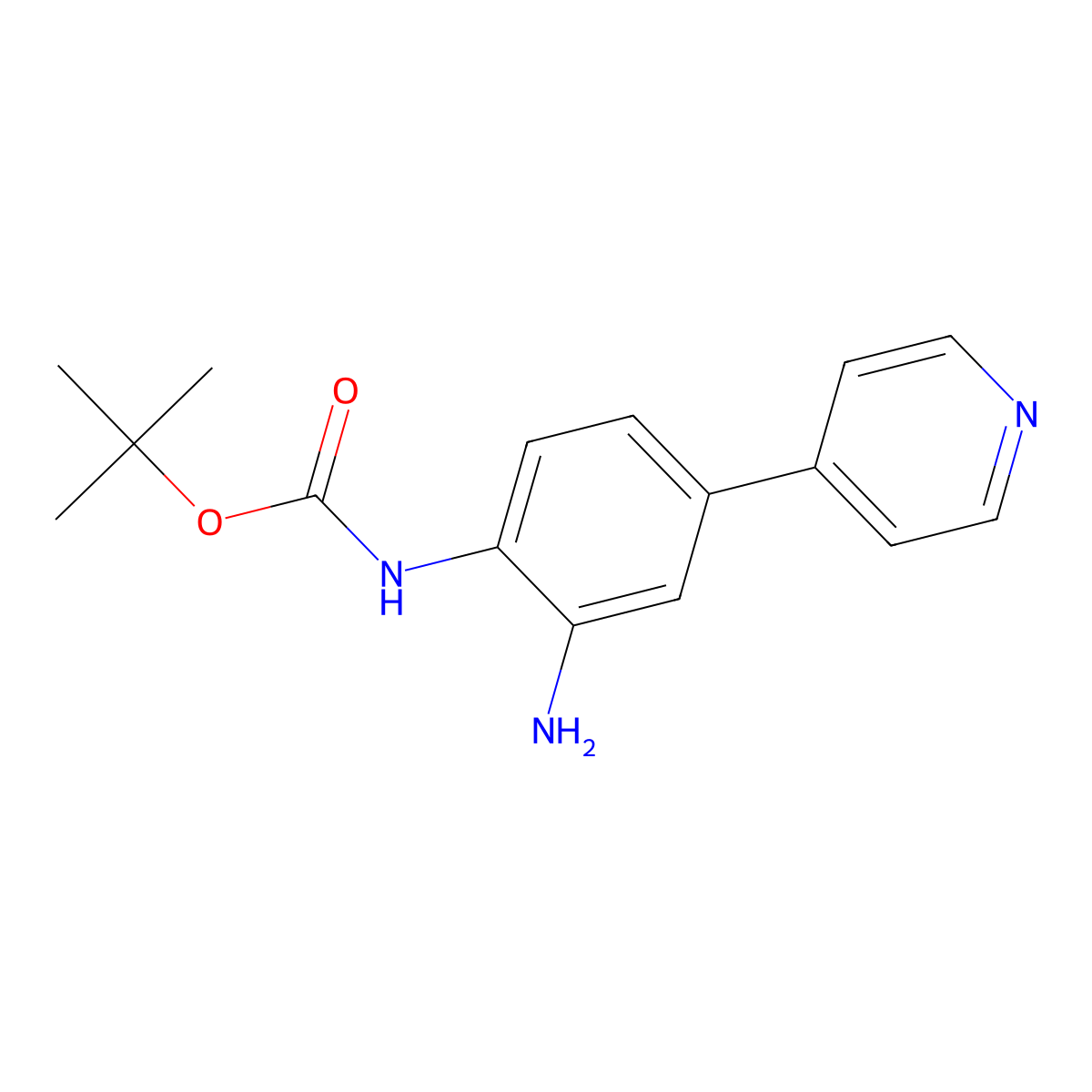 Tert-butyl 2-amino-4-(pyridin-4-yl)phenylcarbamate molecular structure, CAS 335255-53-3