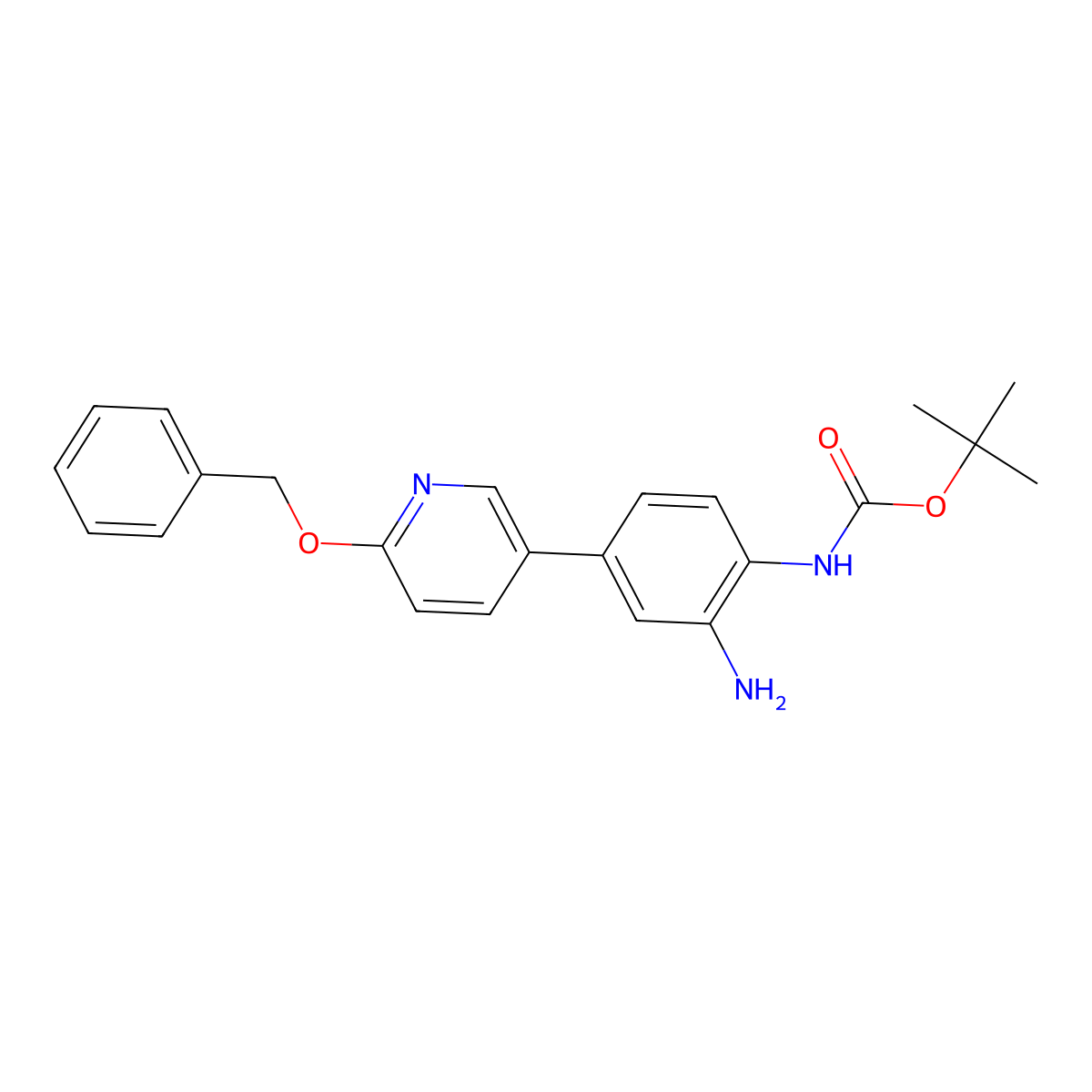 Carbamic acid,[2-amino-4-[6-(phenylmethoxy)-3-pyridinyl]phenyl]-,1,1-dimethylethyl ester molecular structure, CAS 335255-55-5