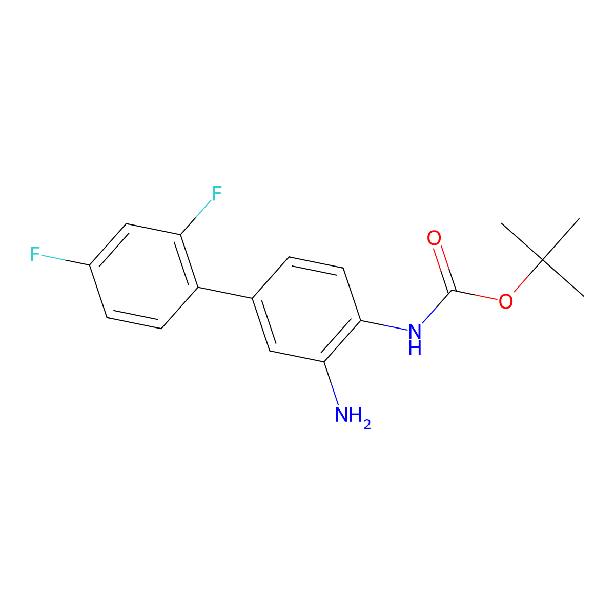 Carbamic acid,(3-amino-2',4'-difluoro[1,1'-biphenyl]-4-yl)-,1,1-dimethylethyl ester molecular structure, CAS 335255-70-4