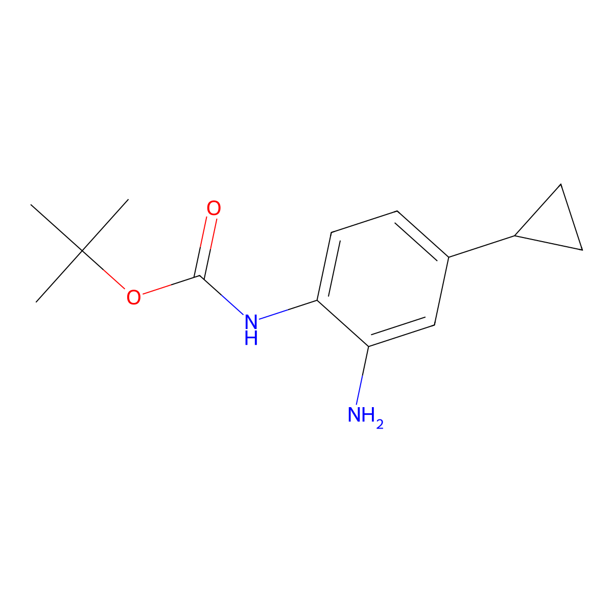 (2-Amino-4-cyclopropyl-phenyl)-carbamic acid tert-butyl ester molecular structure, CAS 335255-76-0