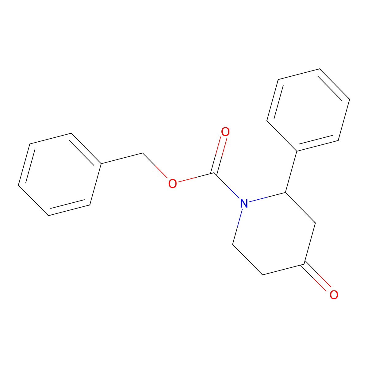 Benzyl 4-oxo-2-phenylpiperidine-1-carboxylate molecular structure, CAS 335266-05-2