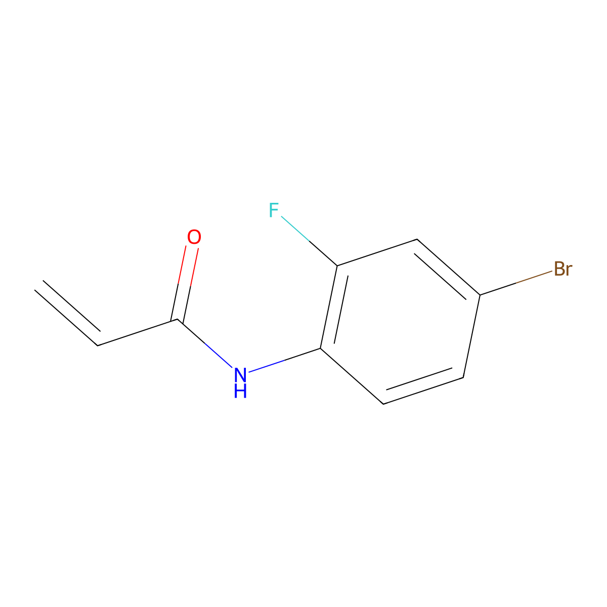 N-(4-bromo-2-fluorophenyl)acrylamide molecular structure, CAS 335275-68-8