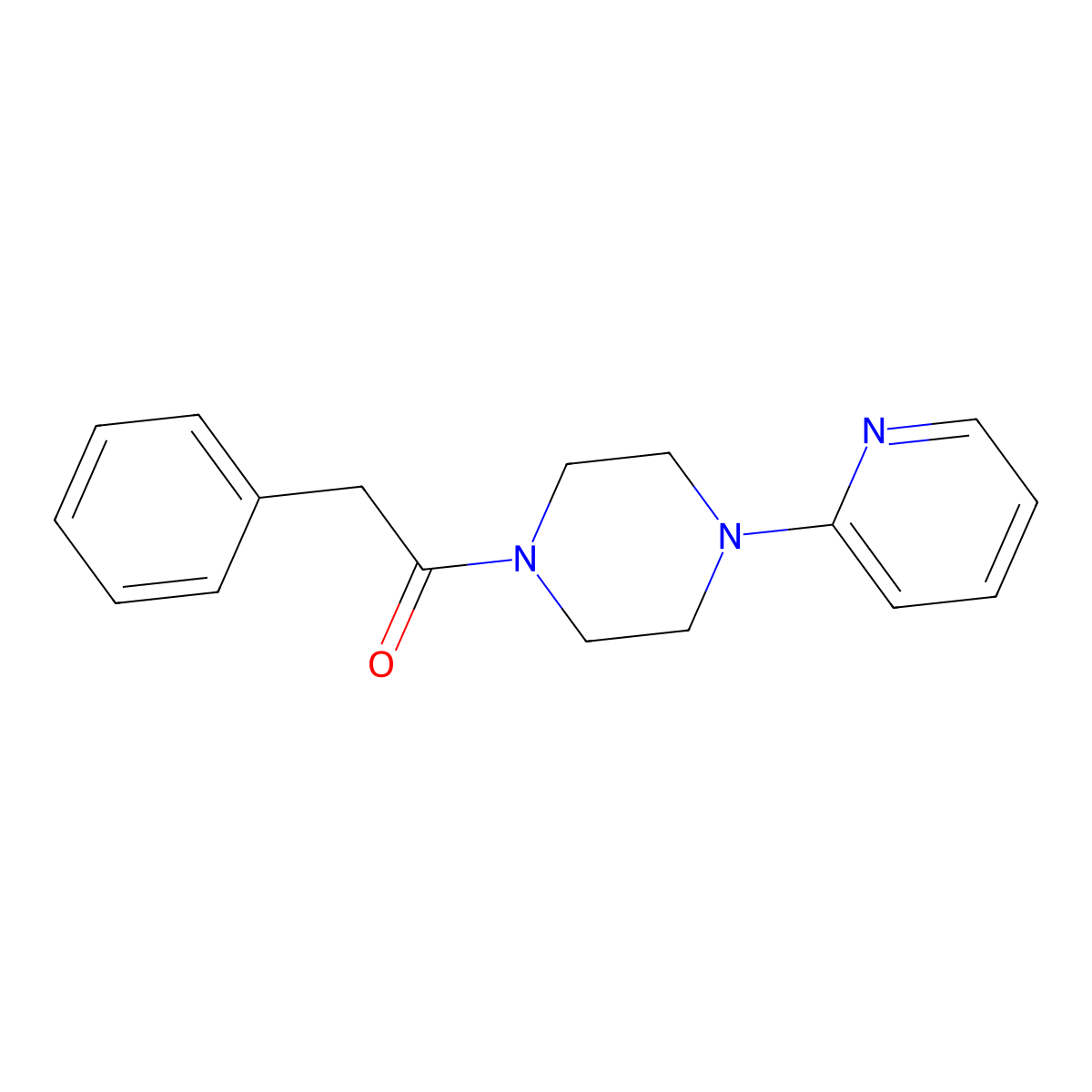 2-Phenyl-1-(4-pyridin-2-ylpiperazin-1-yl)ethanone molecular structure, CAS 335282-37-6