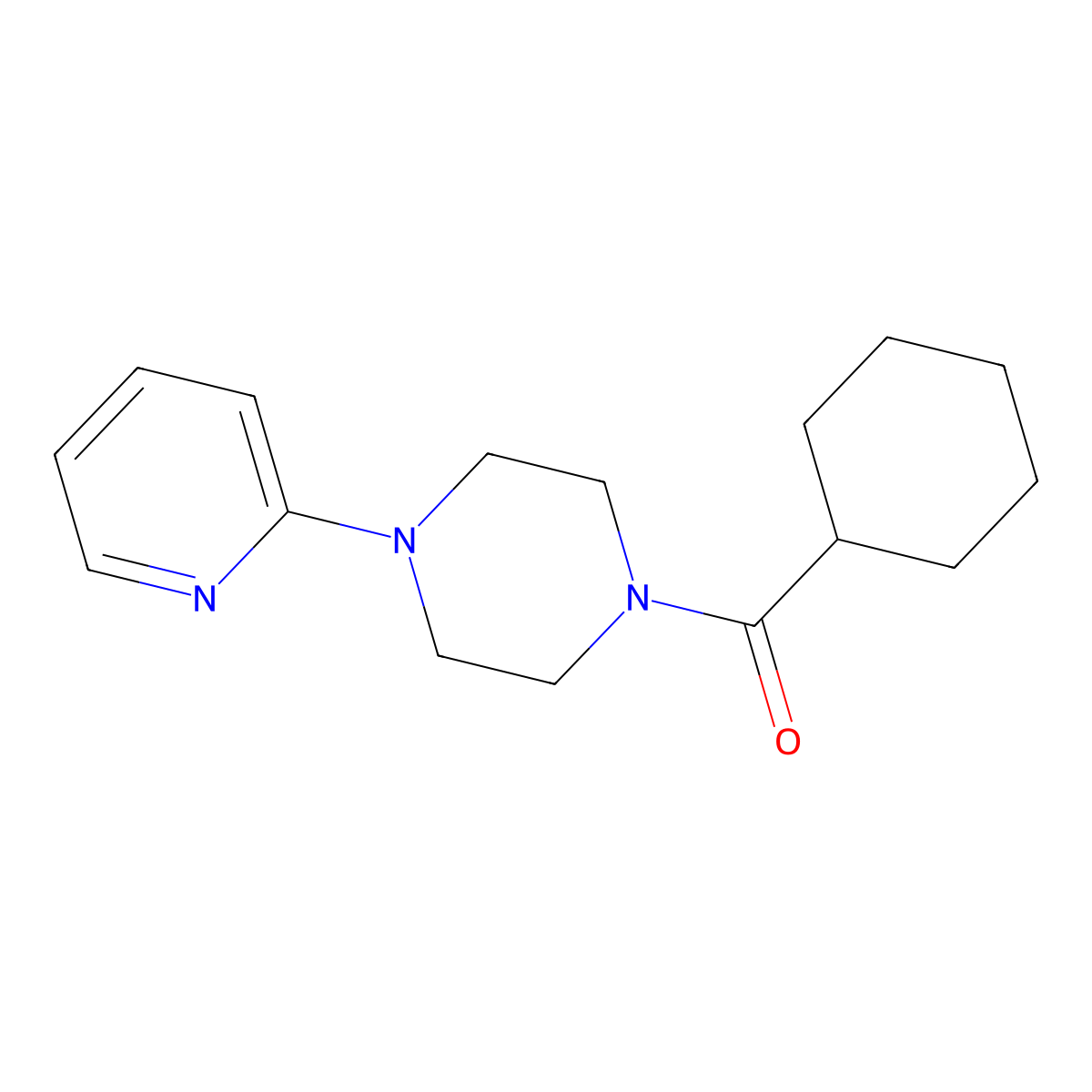 Cyclohexyl(4-(pyridin-2-yl)piperazin-1-yl)methanone molecular structure, CAS 335282-40-1