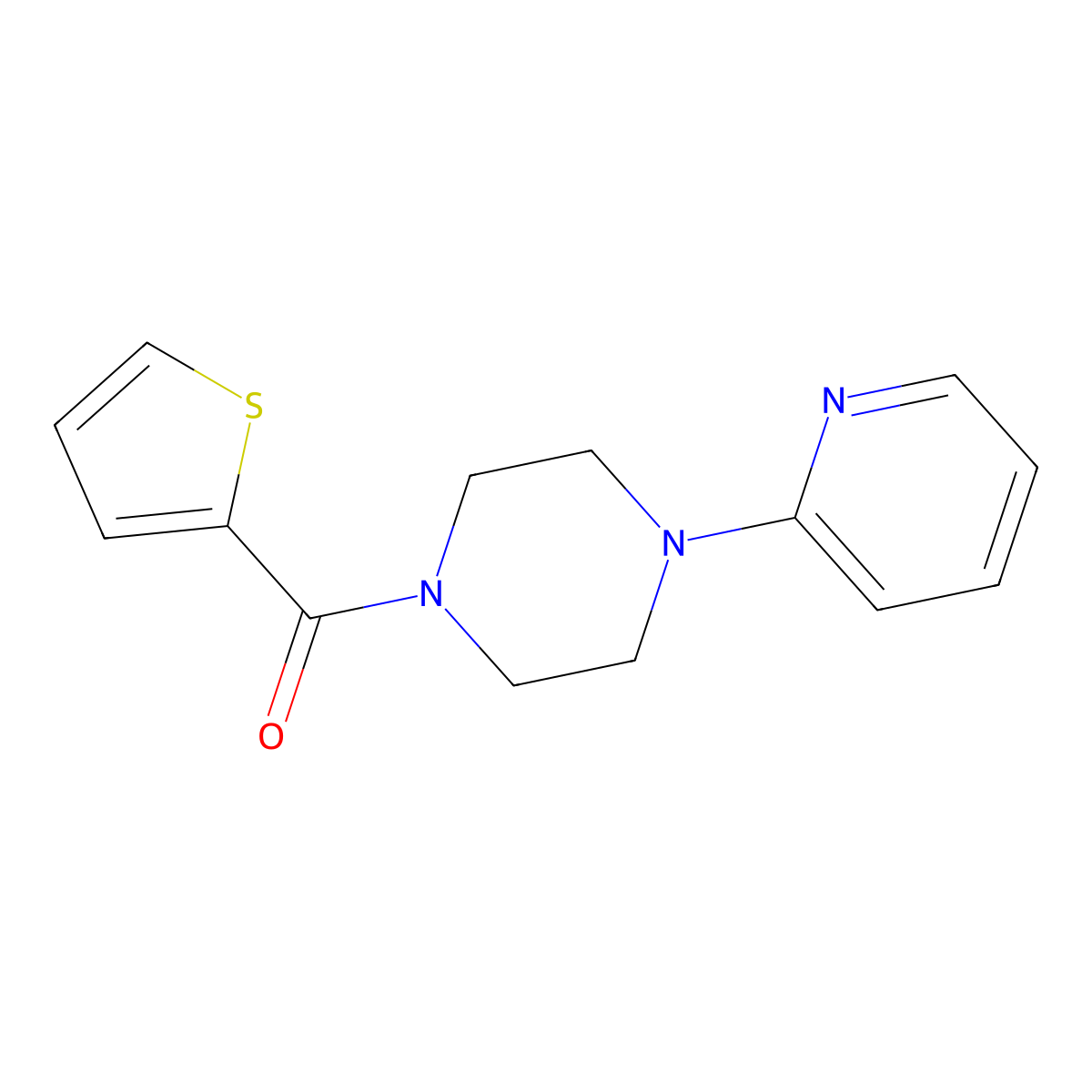 1-(Pyridin-2-yl)-4-(thiophene-2-carbonyl)piperazine molecular structure, CAS 335282-42-3
