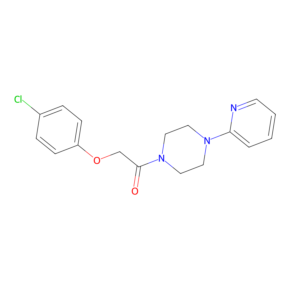 2-(4-Chlorophenoxy)-1-(4-pyridin-2-ylpiperazin-1-yl)ethanone molecular structure, CAS 335282-49-0