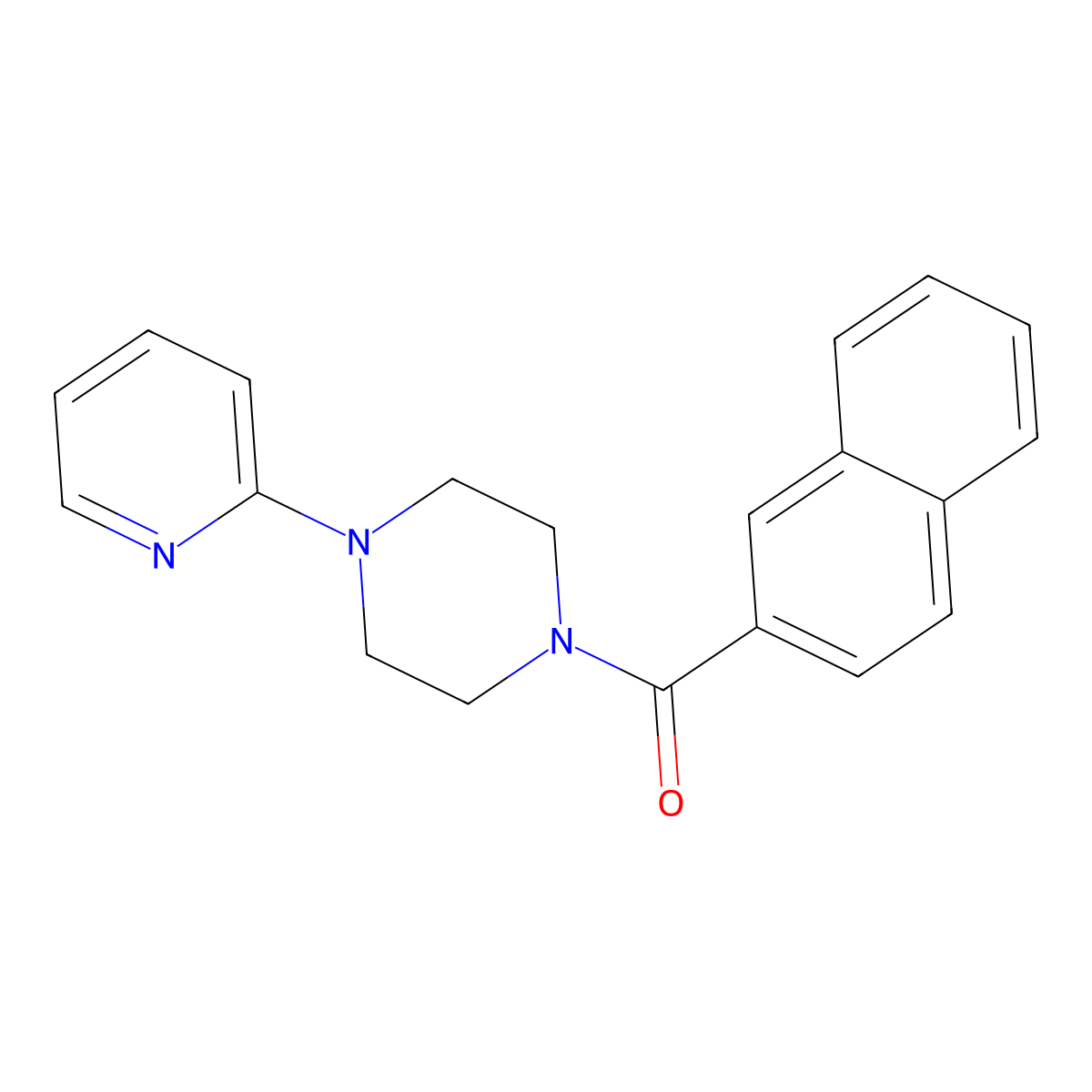 Naphthalen-2-yl-(4-pyridin-2-ylpiperazin-1-yl)methanone molecular structure, CAS 335282-52-5