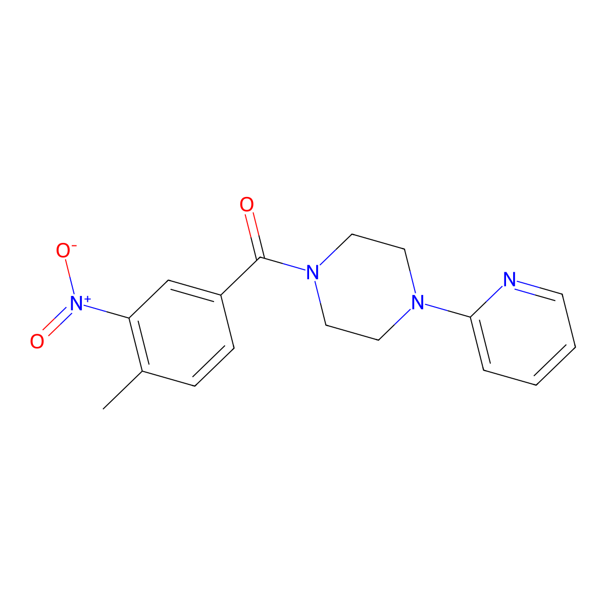 (4-Methyl-3-nitrophenyl)-(4-pyridin-2-ylpiperazin-1-yl)methanone molecular structure, CAS 335282-53-6