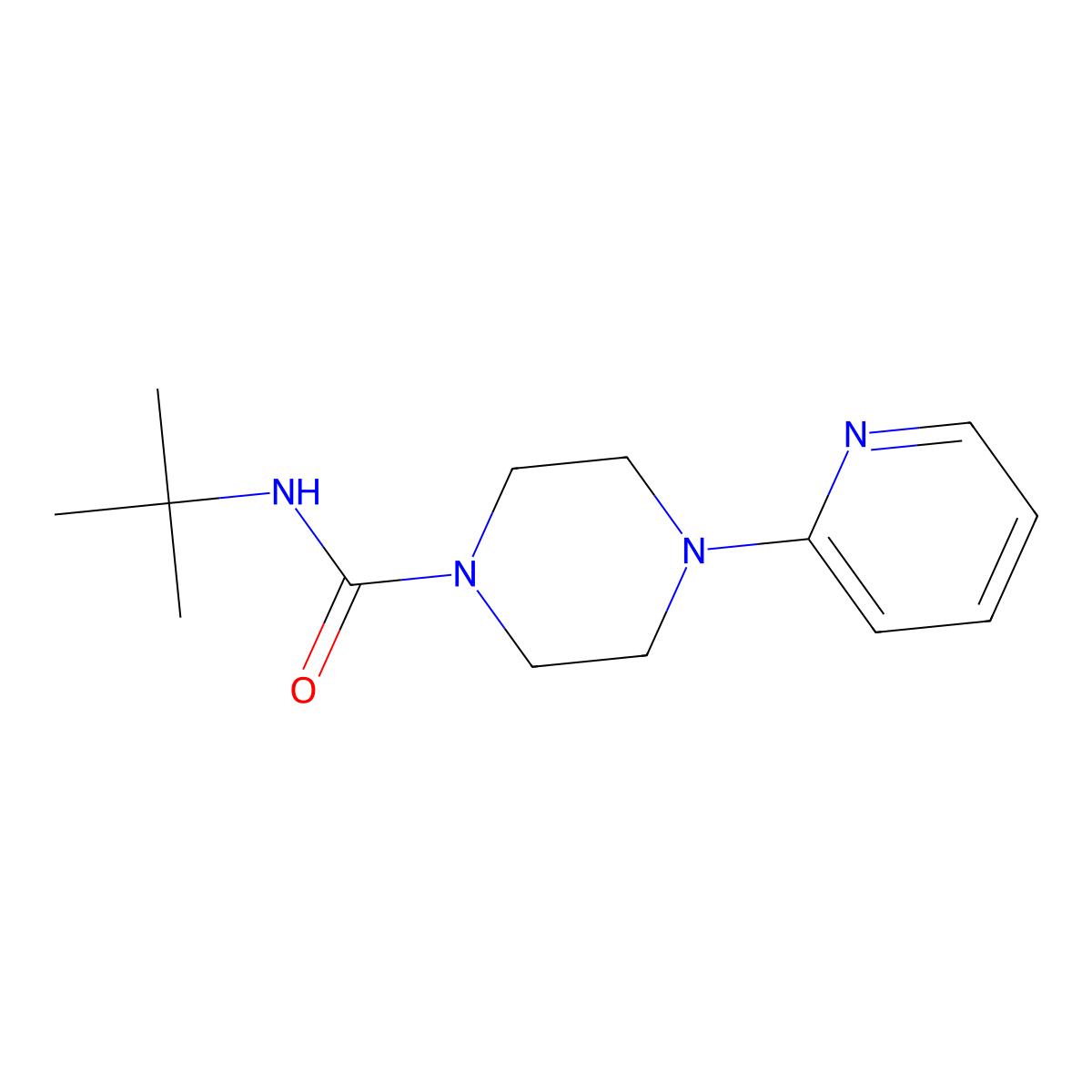 N-(tert-butyl)-4-(pyridin-2-yl)piperazine-1-carboxamide molecular structure, CAS 335282-68-3
