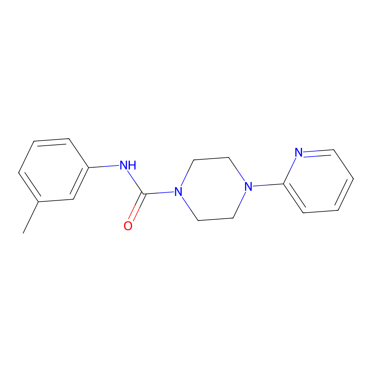N-(3-methylphenyl)-4-(pyridin-2-yl)piperazine-1-carboxamide molecular structure, CAS 335282-69-4