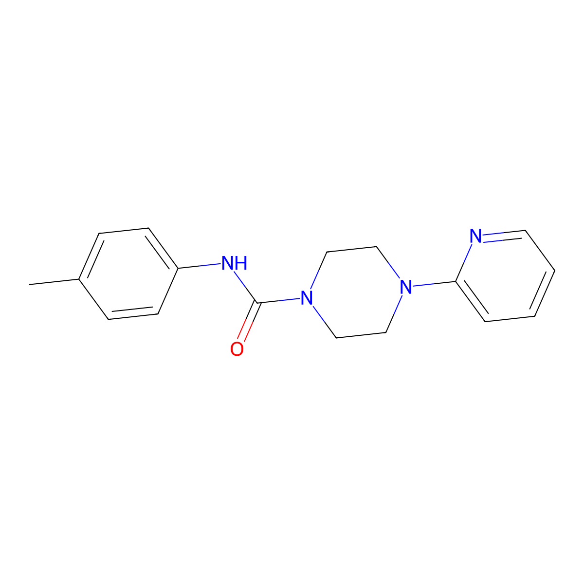 N-(4-methylphenyl)-4-(pyridin-2-yl)piperazine-1-carboxamide molecular structure, CAS 335282-70-7
