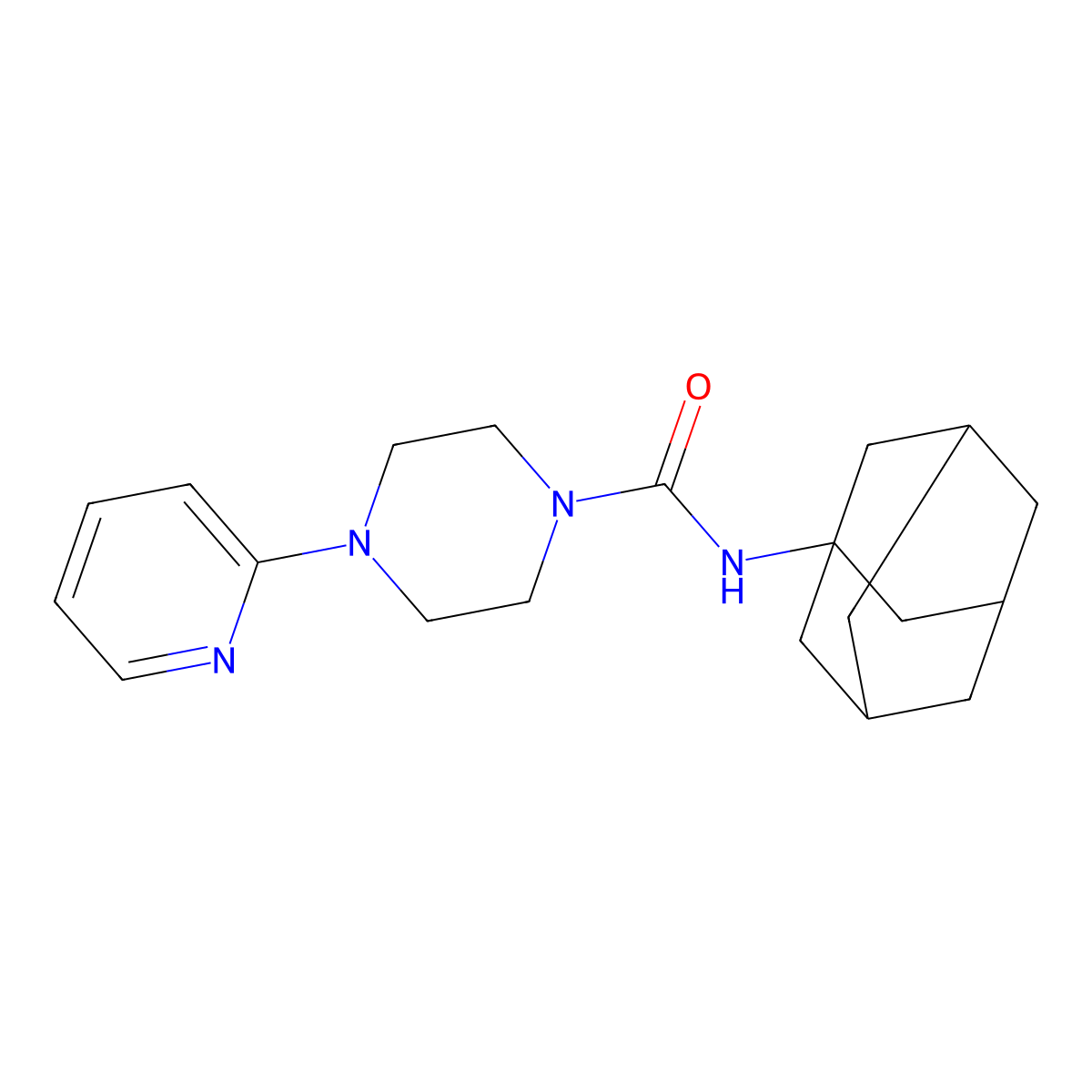 N-1-adamantyl-4-(2-pyridinyl)-1-piperazinecarboxamide molecular structure, CAS 335282-76-3