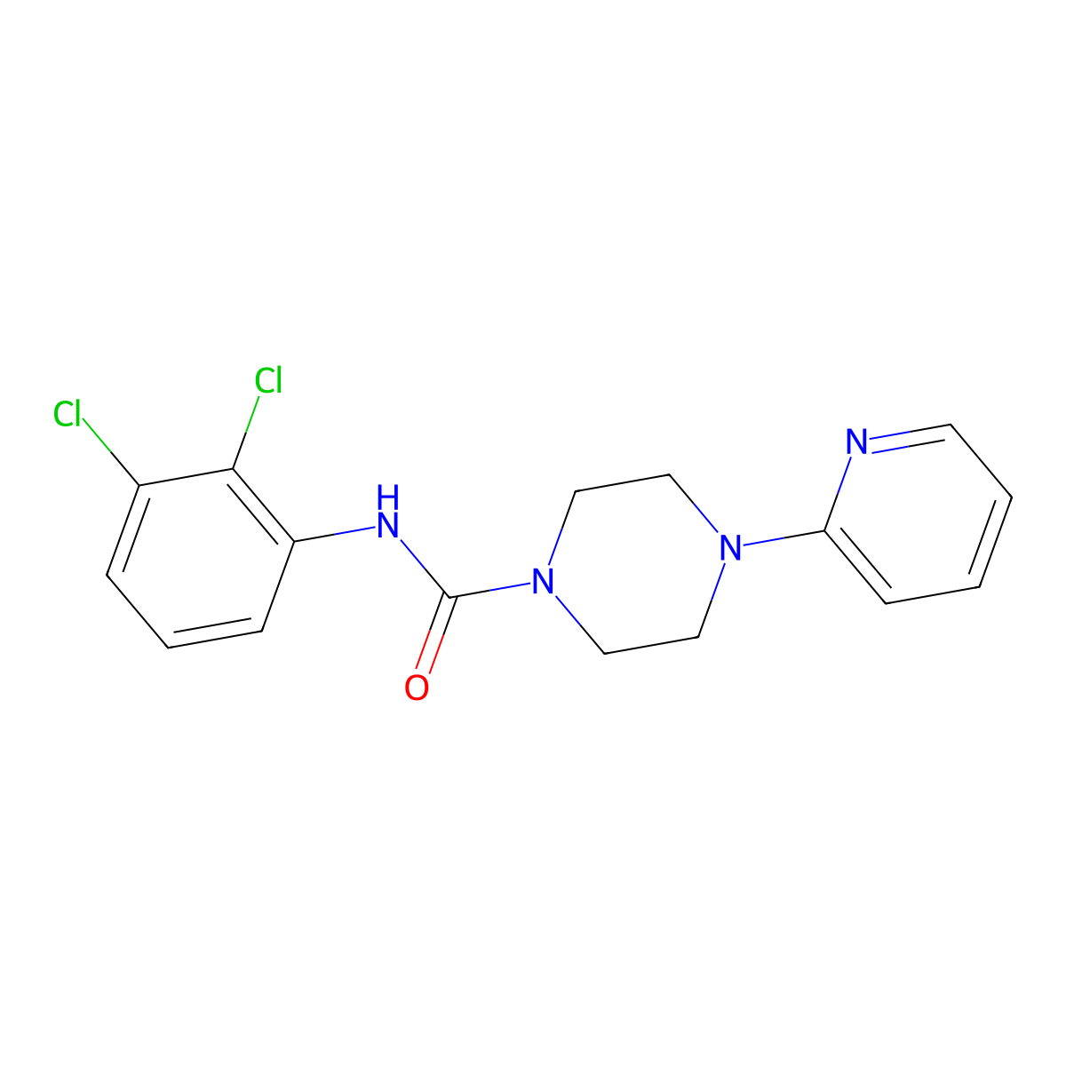 N-(2,3-dichlorophenyl)-4-pyridin-2-ylpiperazine-1-carboxamide molecular structure, CAS 335282-81-0