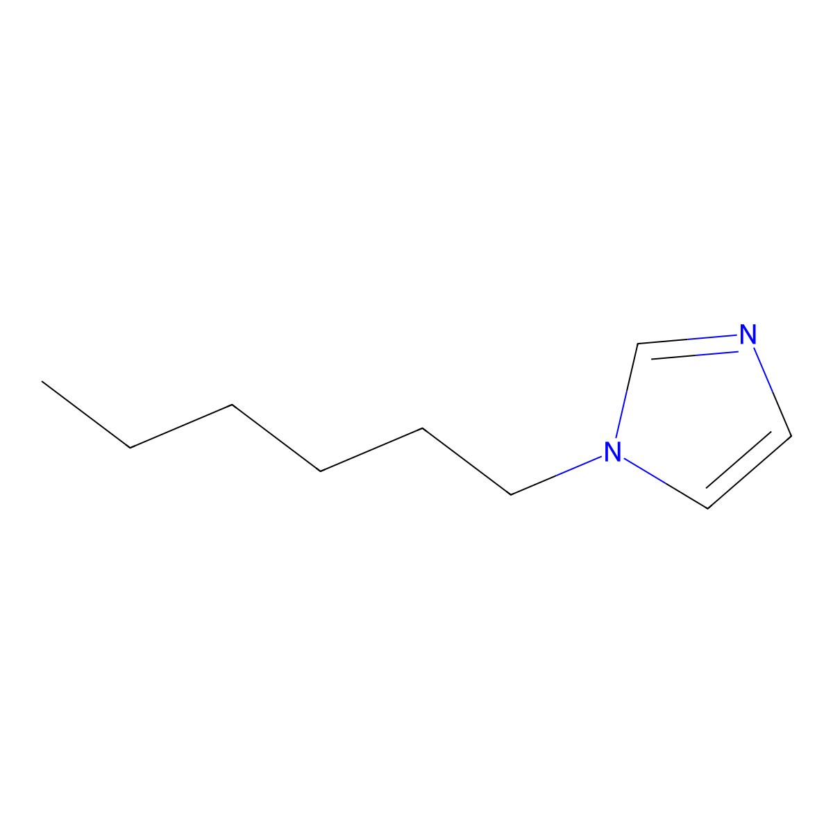 1H-Imidazole, 1-hexyl- molecular structure, CAS 33529-01-0