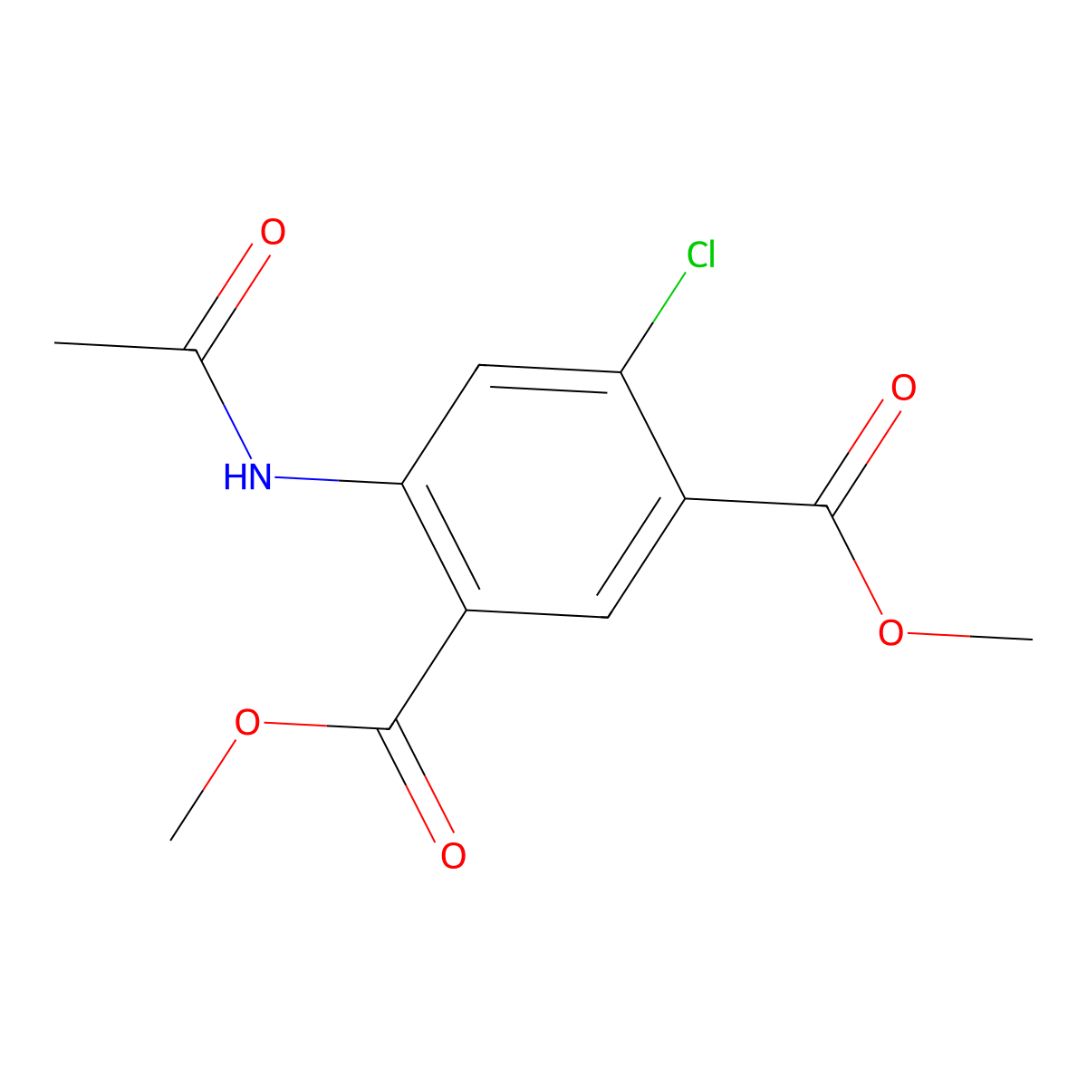 Dimethyl 4-acetamido-6-chloroisophthalate molecular structure, CAS 335293-22-6