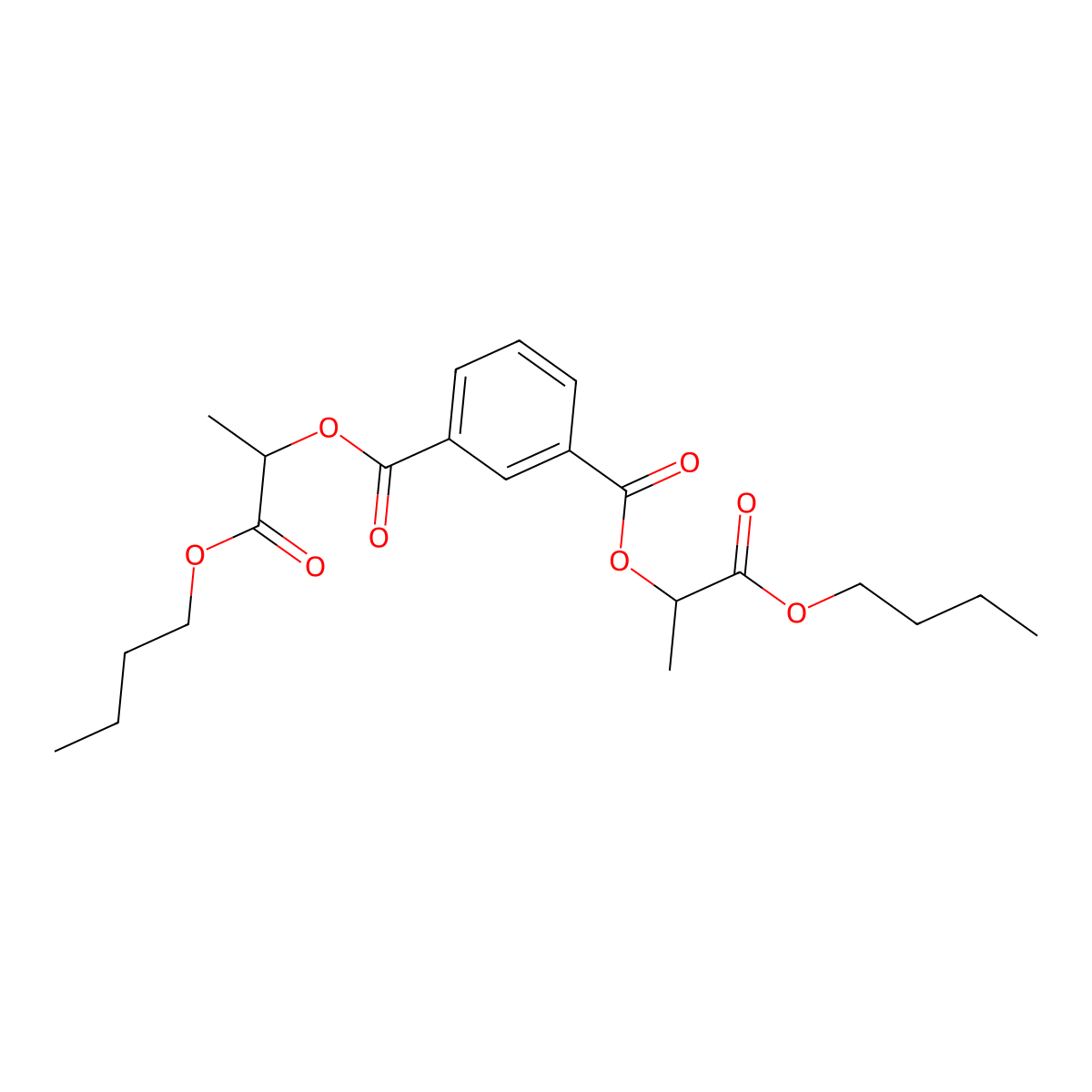 Bis(1-butoxy-1-oxopropan-2-yl) benzene-1,3-dicarboxylate molecular structure, CAS 3353-37-5